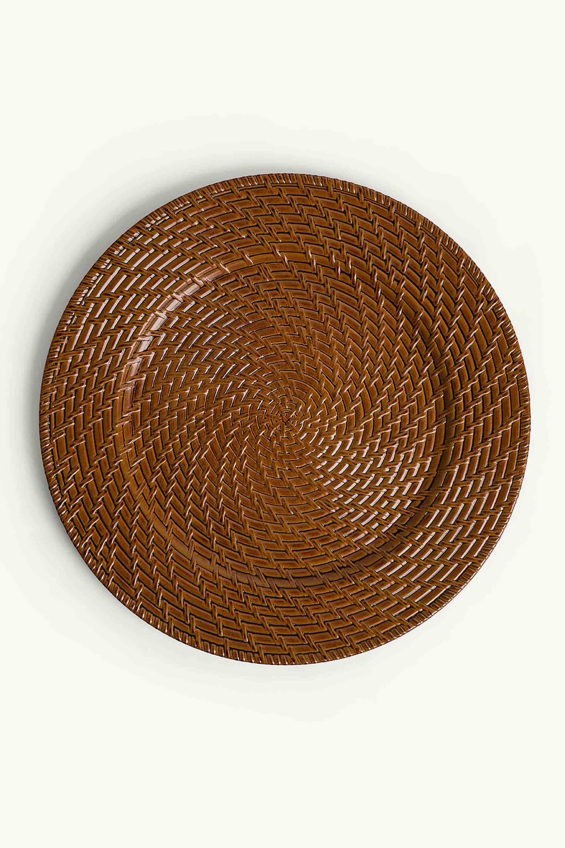 Coincasa πλαστικό σουπλά με εφέ rattan 33 cm - 007476718 Καφέ