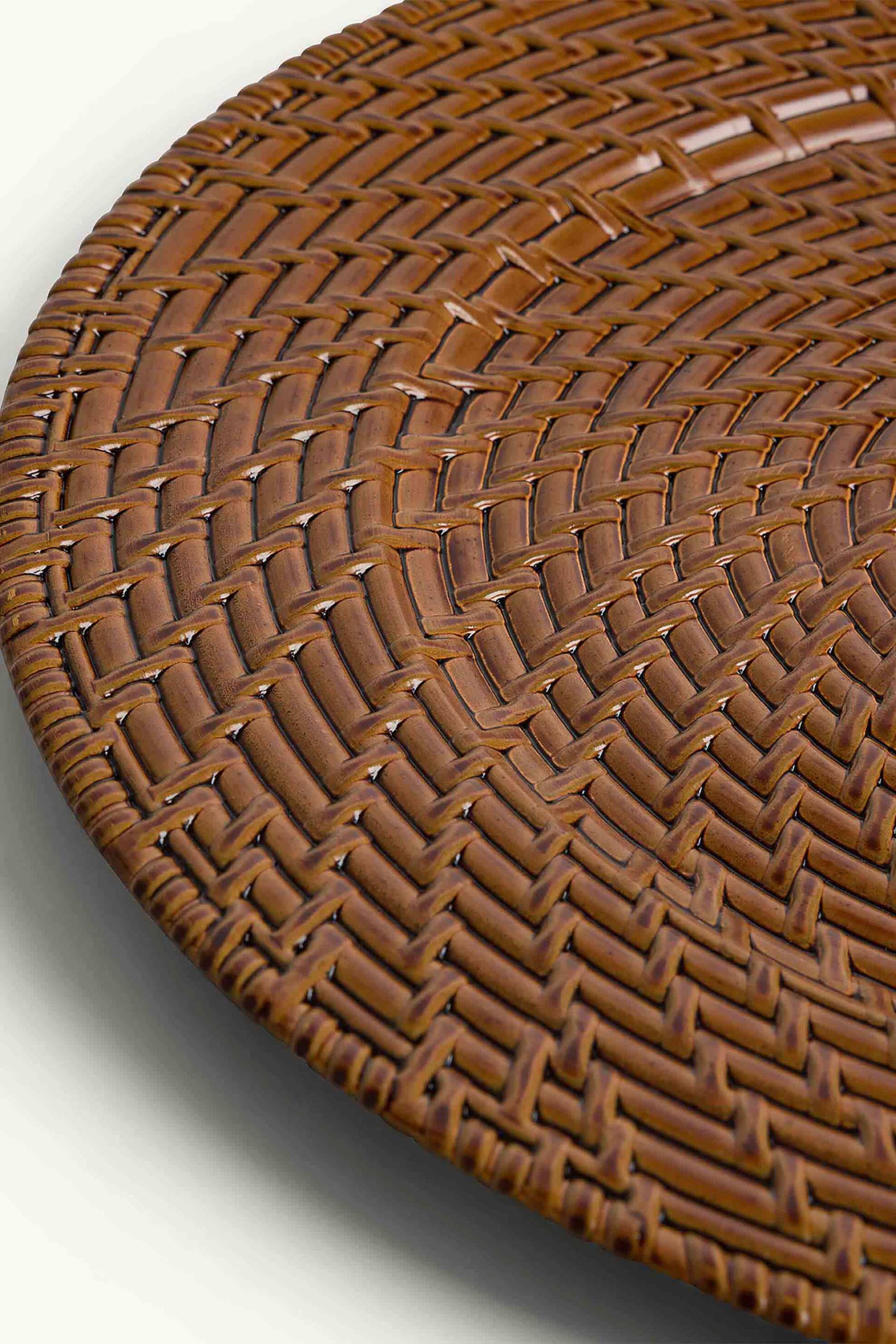 Coincasa πλαστικό σουπλά με εφέ rattan 33 cm - 007476718 Καφέ φωτογραφία