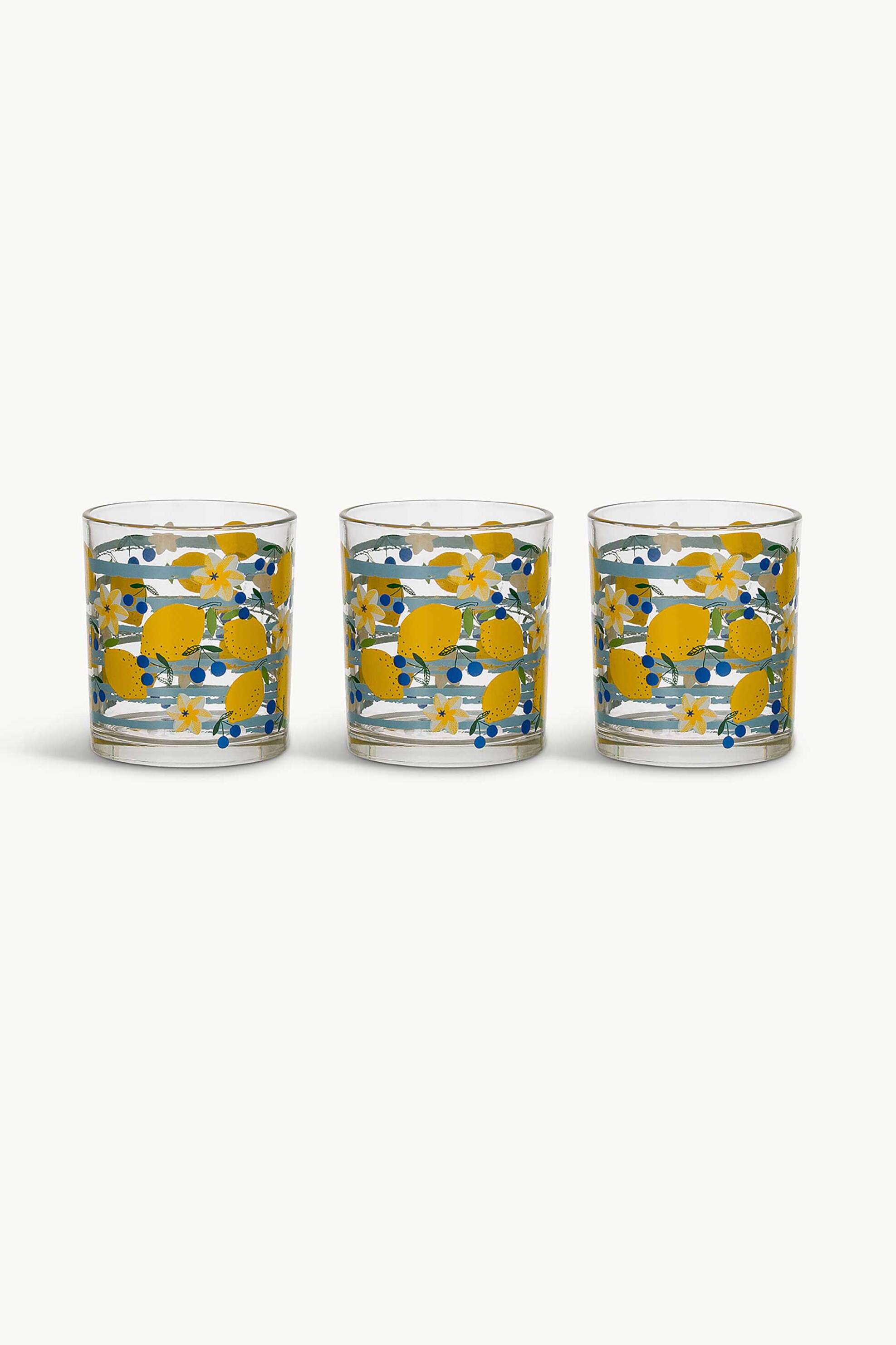 Coincasa γιάλινα ποτήρια 8 x 8,5 cm 3 τεμάχια - 007494300 Κίτρινο