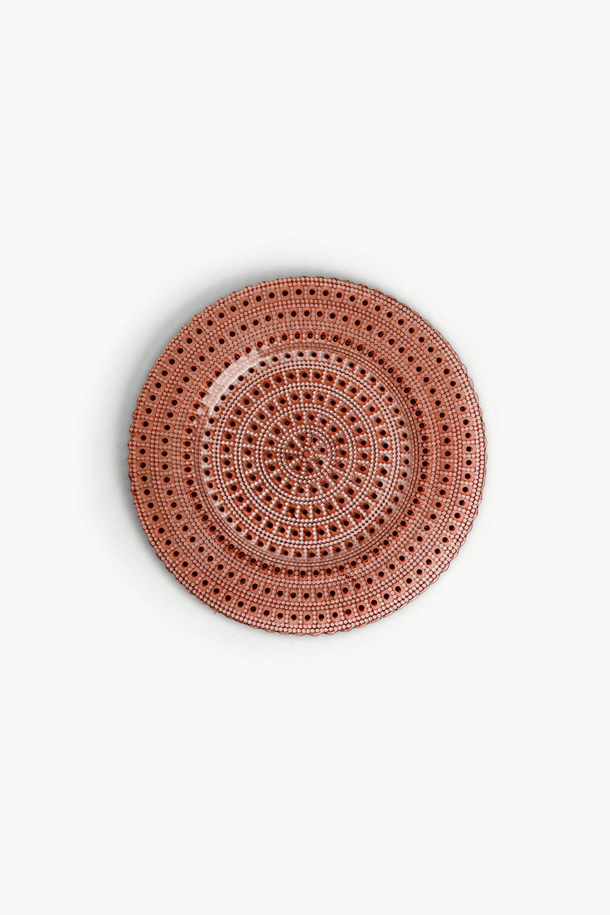 Coincasa γυάλινο πιάτο φρούτου με allure motif 21,5 cm - 007499876 Πορτοκαλί