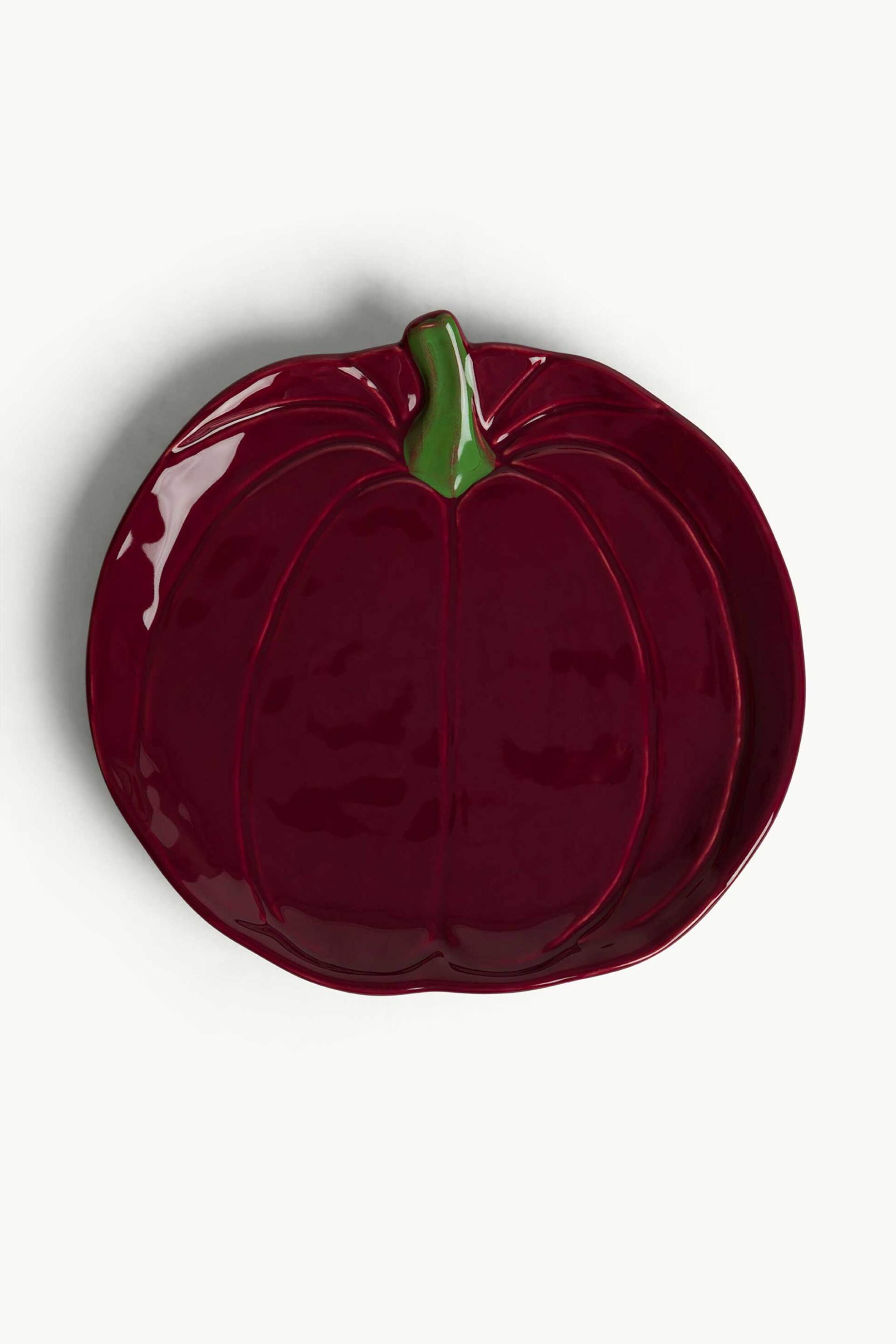 Coincasa κεραμικό πιάτο φαγητού με σχέδιο κολοκύθας 21 cm - 007499986 Μπορντό