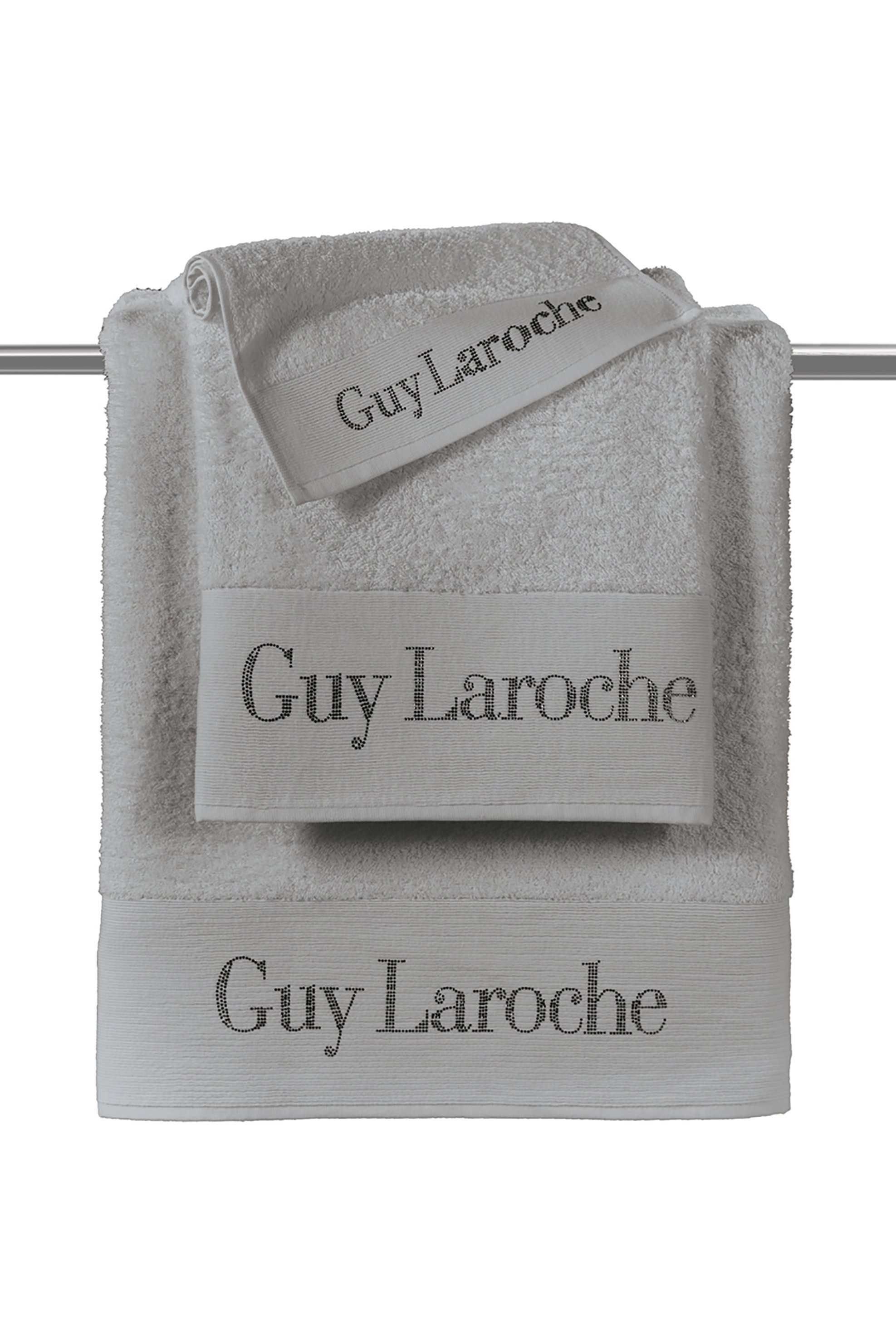 Guy Laroche σετ πετσέτες μπάνιου με logo κεντήματα "Futura Silver'' (3 τεμάχια) - 1122090214009