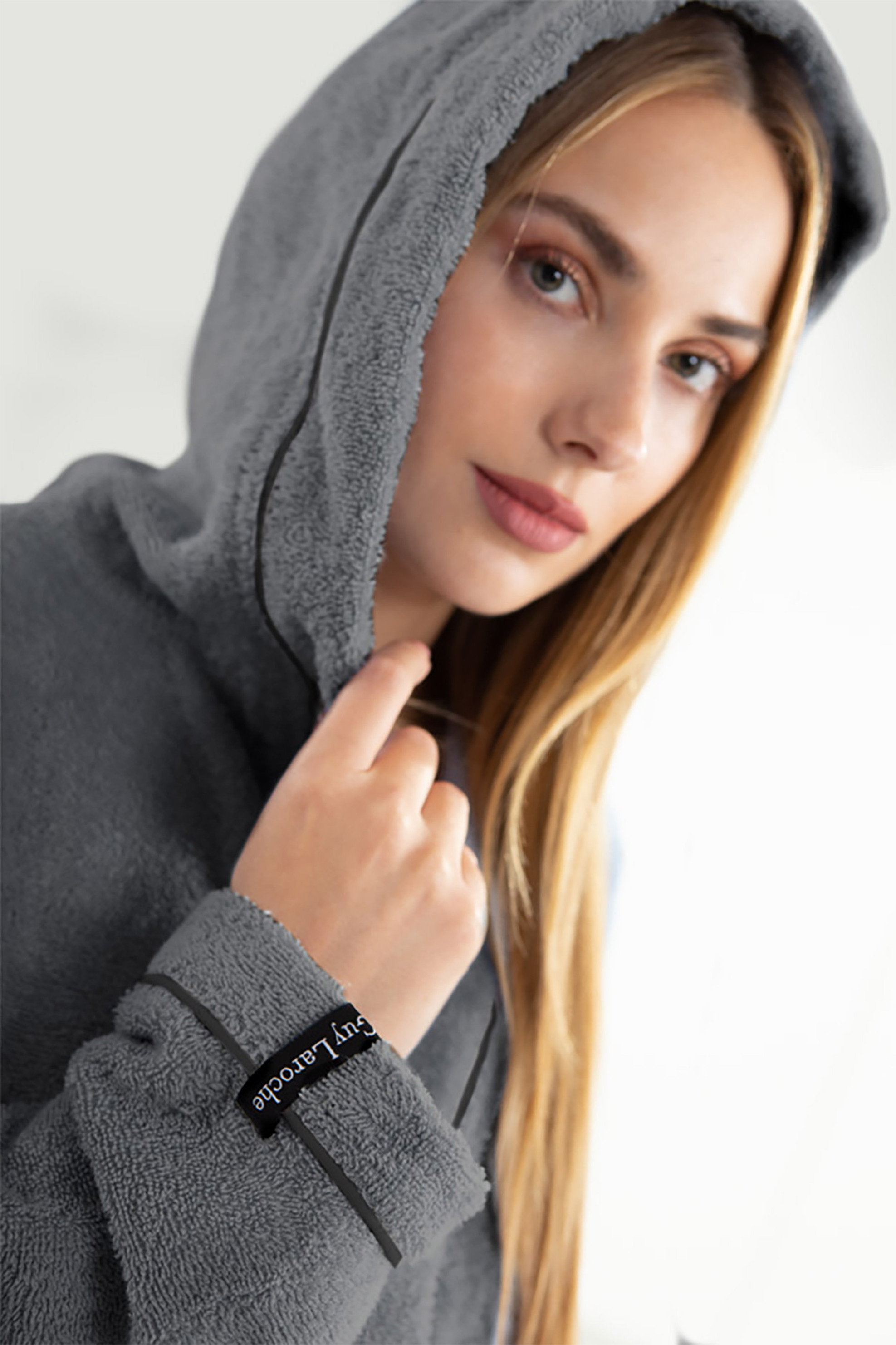 Guy Laroche Μπουρνούζι με Κουκούλα Casual Titanium (M) - 1131092222033