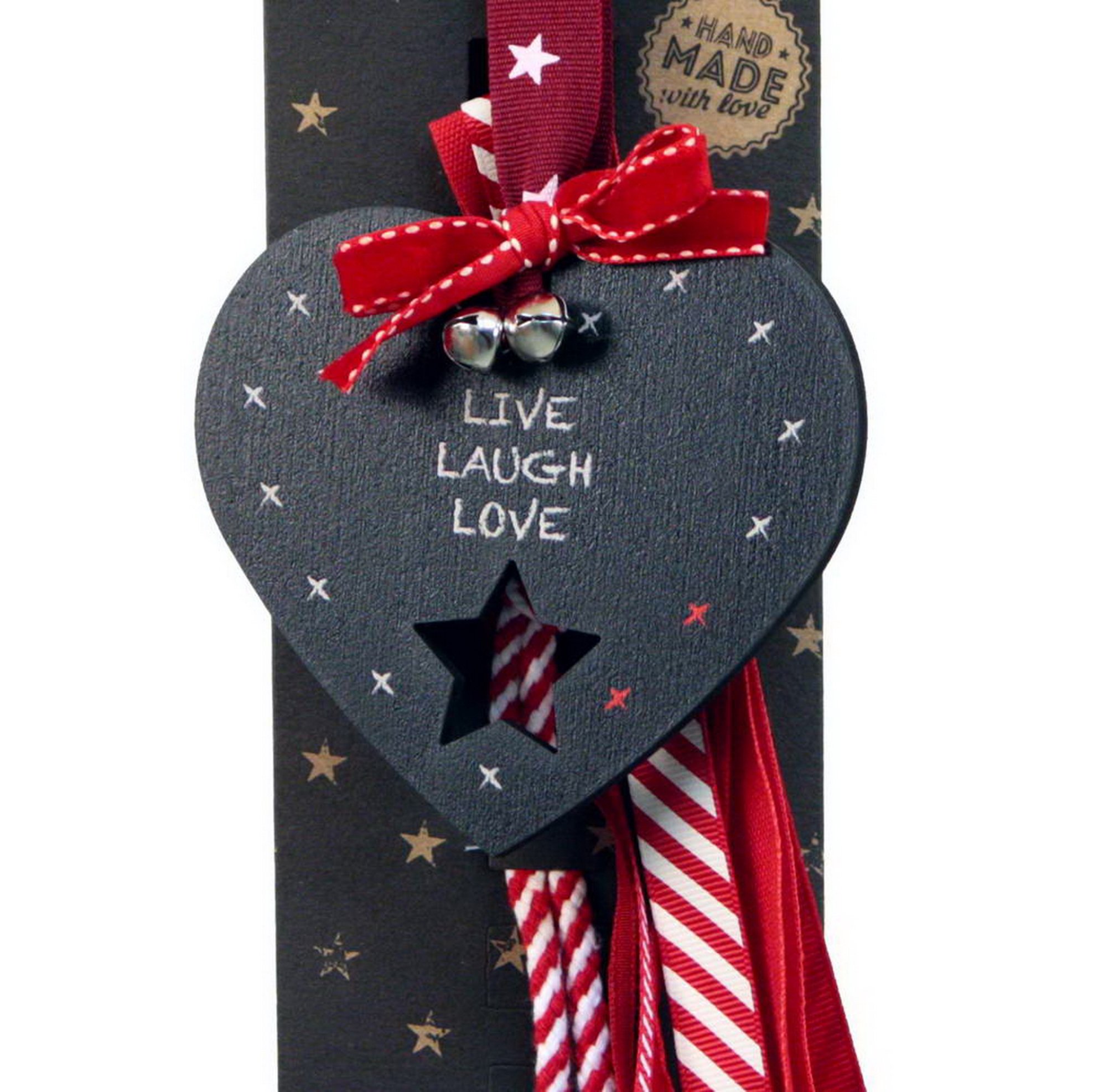 Synchronia χριστουγεννιάτικο γούρι στολίδι μαυροπίνακας - Καρδιά - LU20056A φωτογραφία