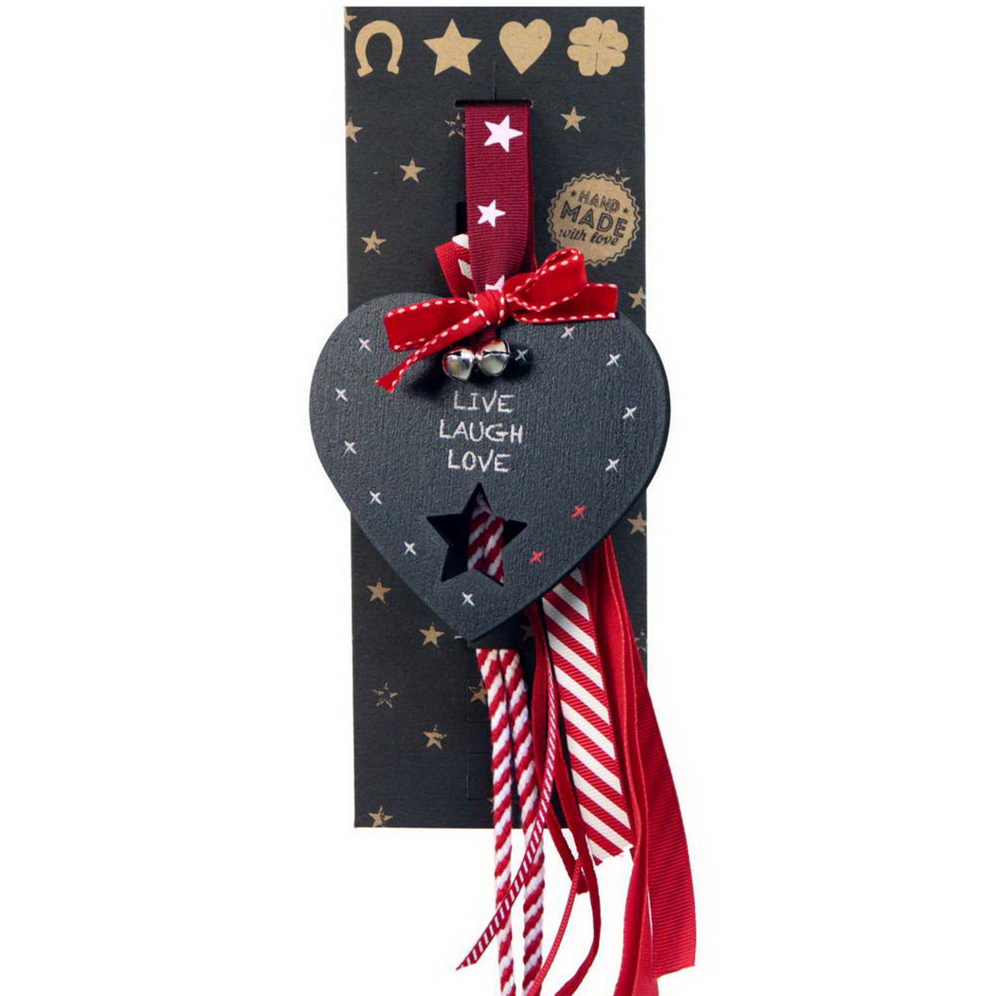 Synchronia χριστουγεννιάτικο γούρι στολίδι μαυροπίνακας - Καρδιά - LU20056A φωτογραφία