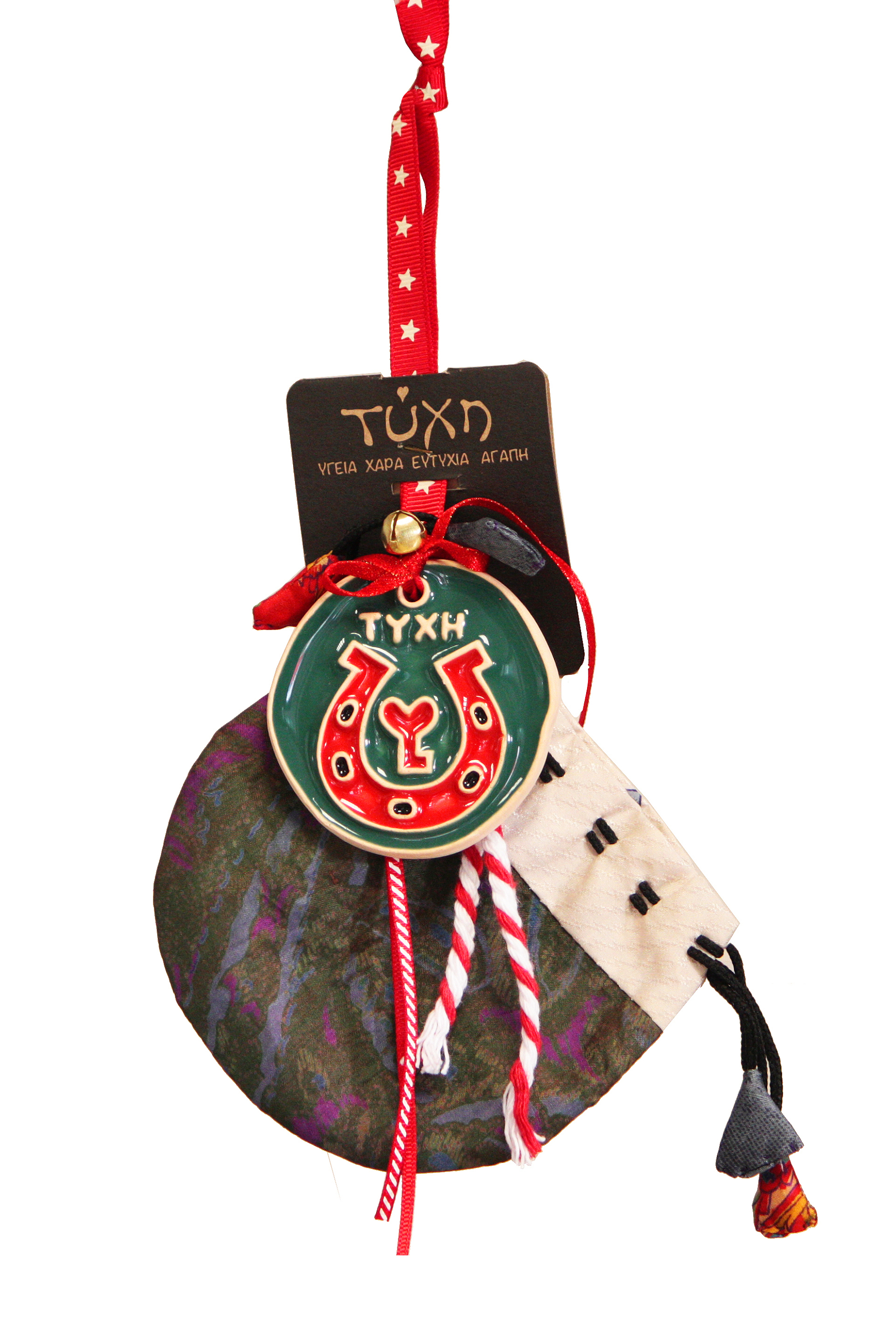 SYNCHRONIA Synchronia χριστουγεννιάτικο γούρι κεραμικό στολίδι-Πέταλο - LU21000I