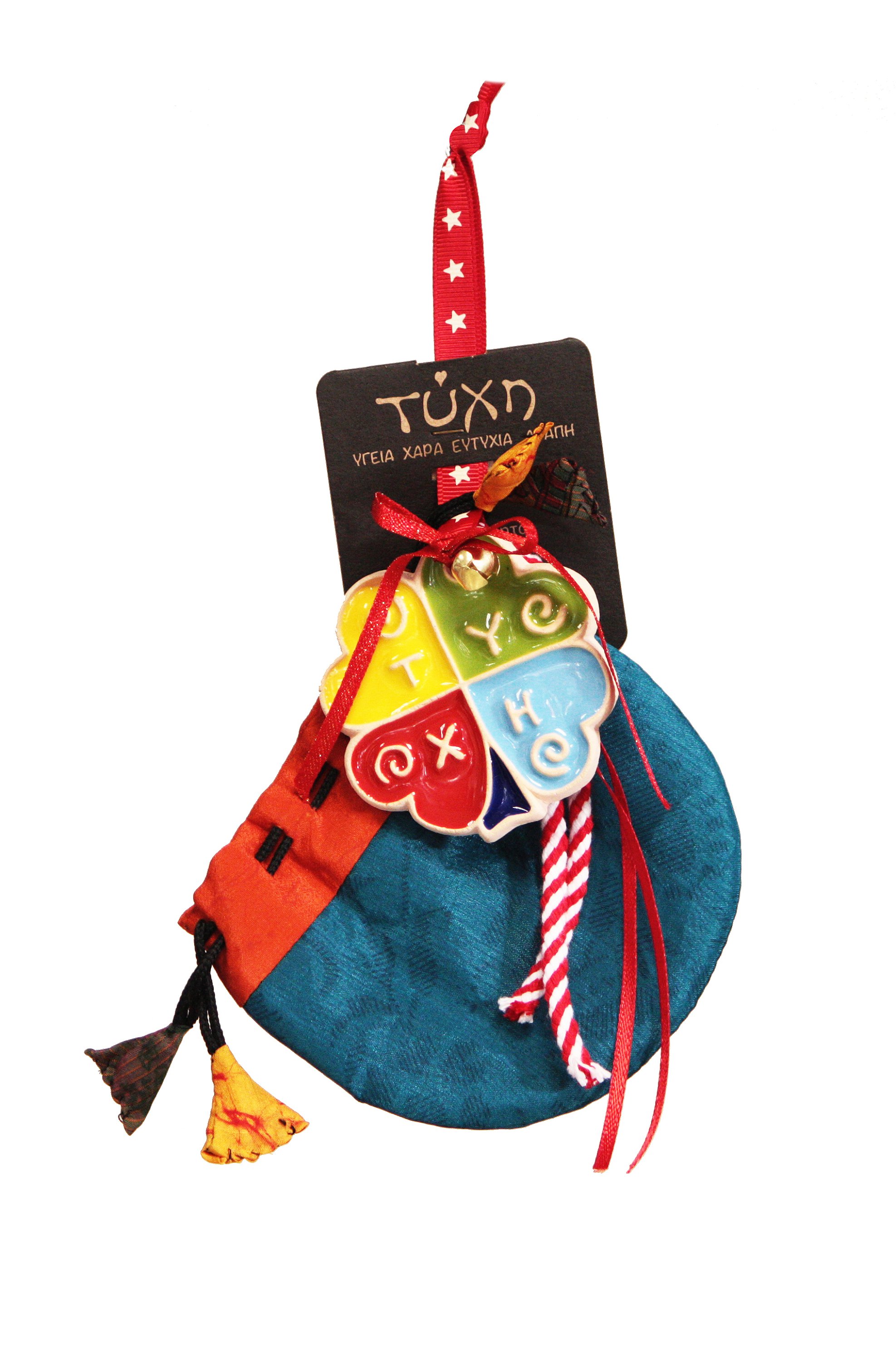 SYNCHRONIA Synchronia χριστουγεννιάτικο γούρι κεραμικό στολίδι-Τριφύλλι - LU21000J