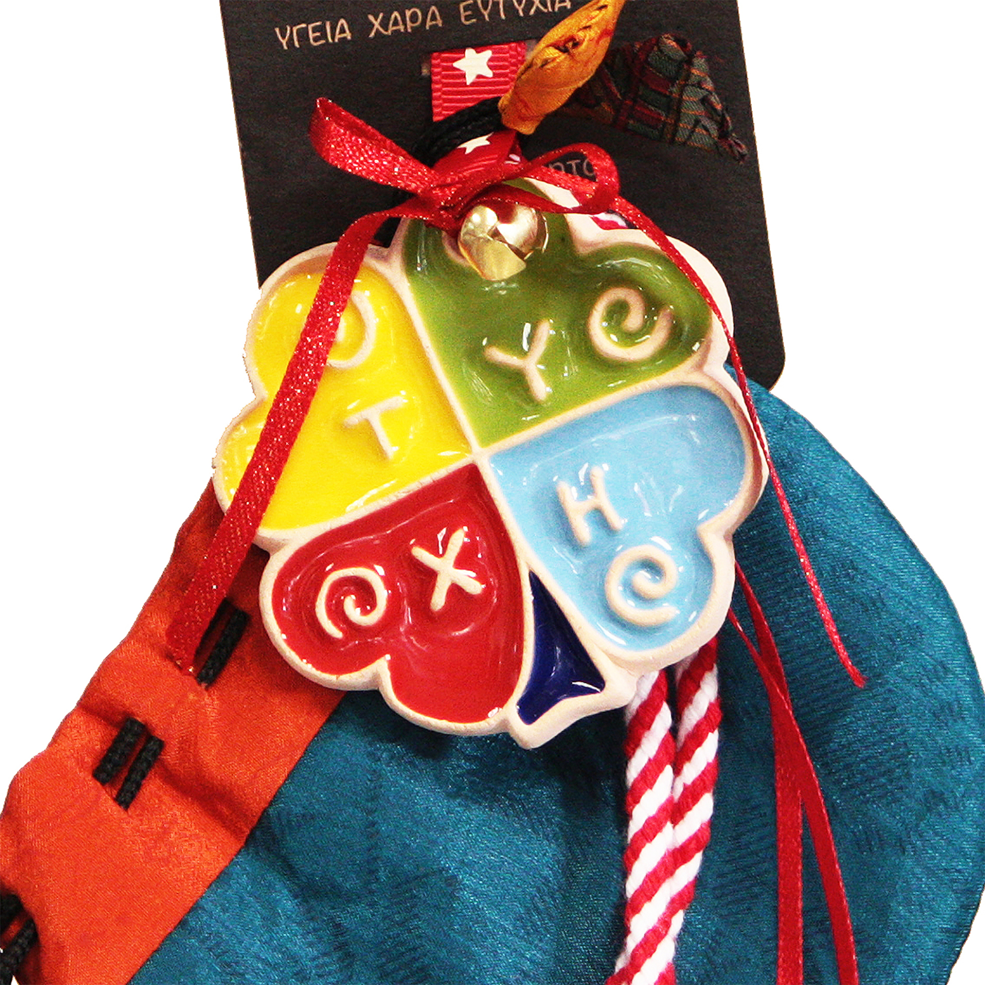 Synchronia χριστουγεννιάτικο γούρι κεραμικό στολίδι-Τριφύλλι - LU21000J φωτογραφία