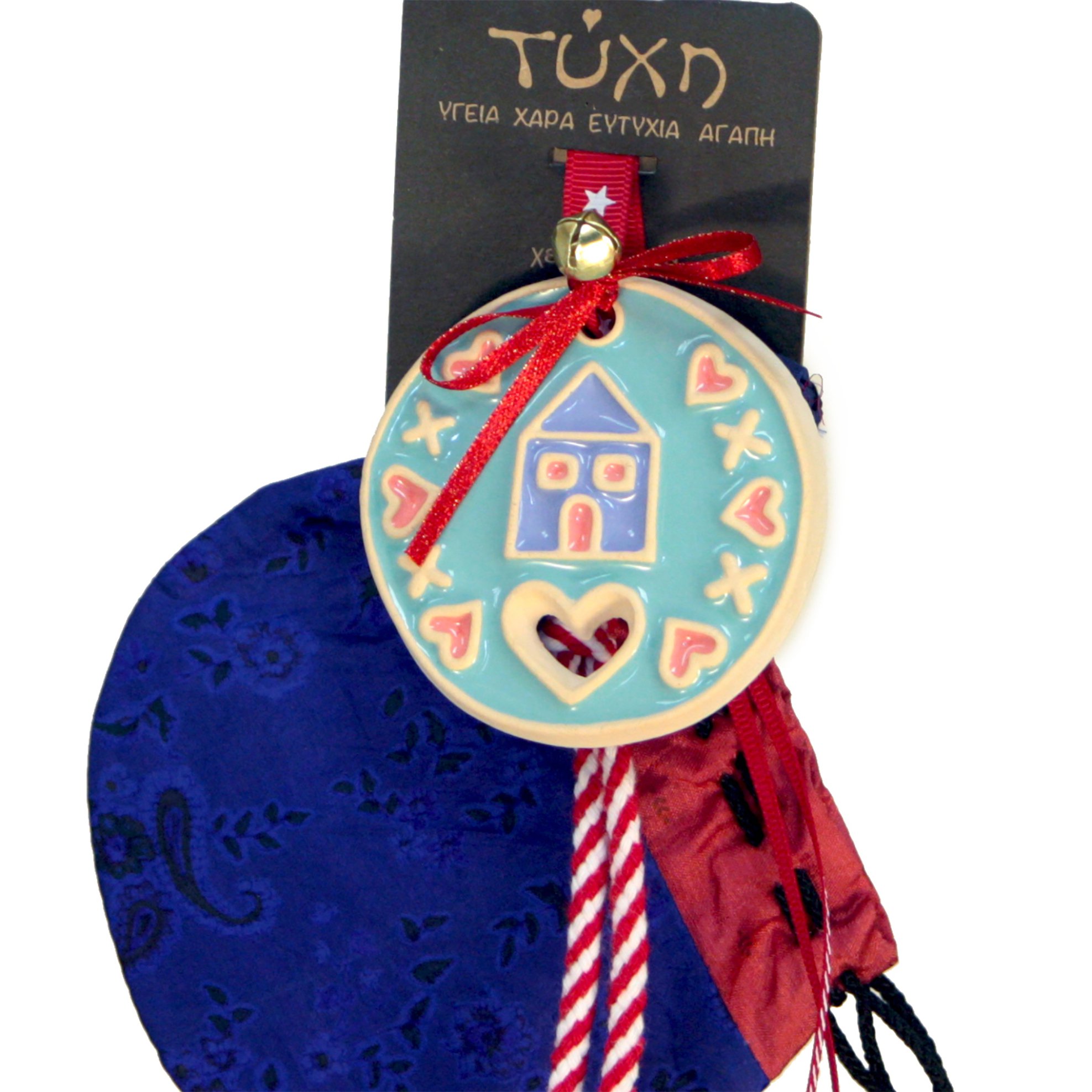 Synchronia χριστουγεννιάτικο γούρι κεραμικό στολίδι-Σπίτι - LU21000L φωτογραφία