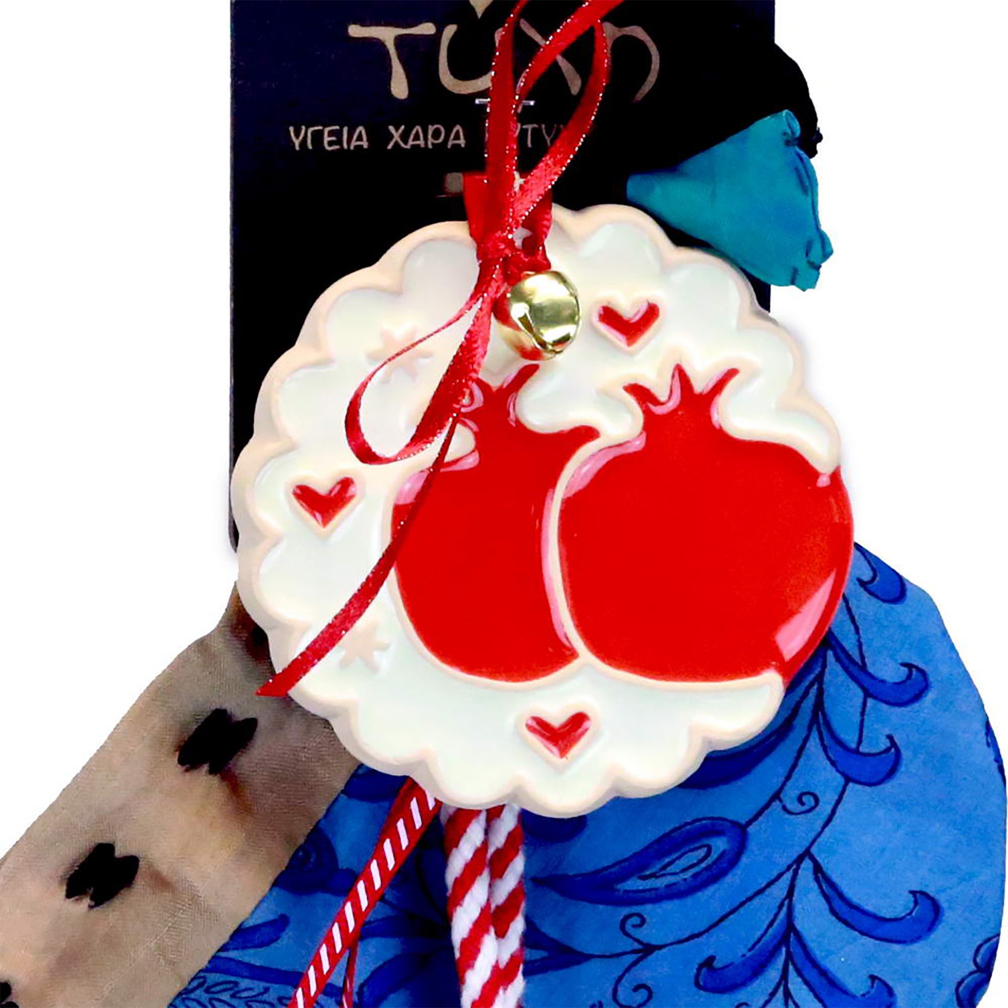 Synchronia χριστουγεννιάτικο γούρι κεραμικό στολίδι-Ρόδια - LU21000M φωτογραφία