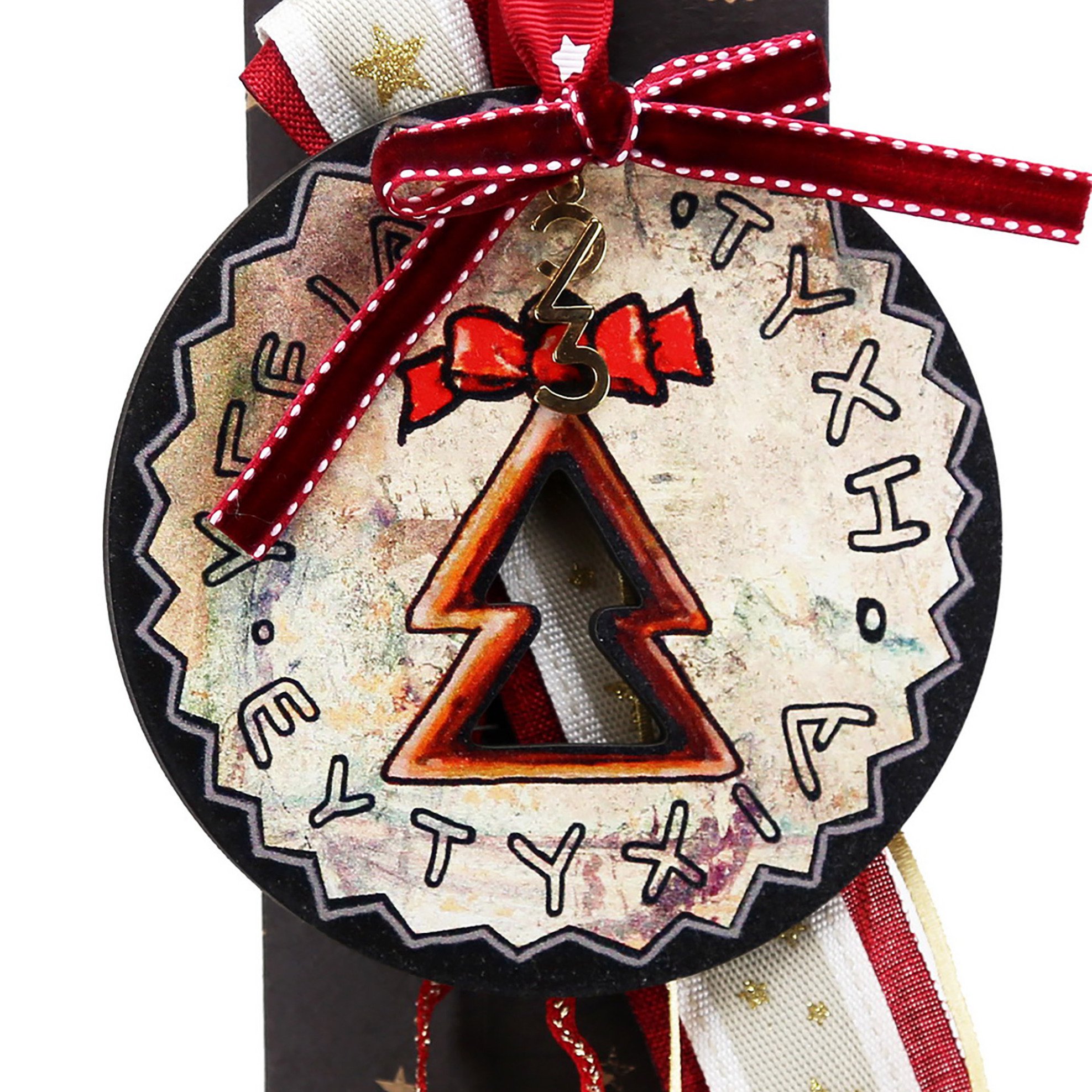 Synchronia χριστουγεννιάτικο γούρι στρογγυλό - Ξύλινο Δέντρο - LU21108A φωτογραφία