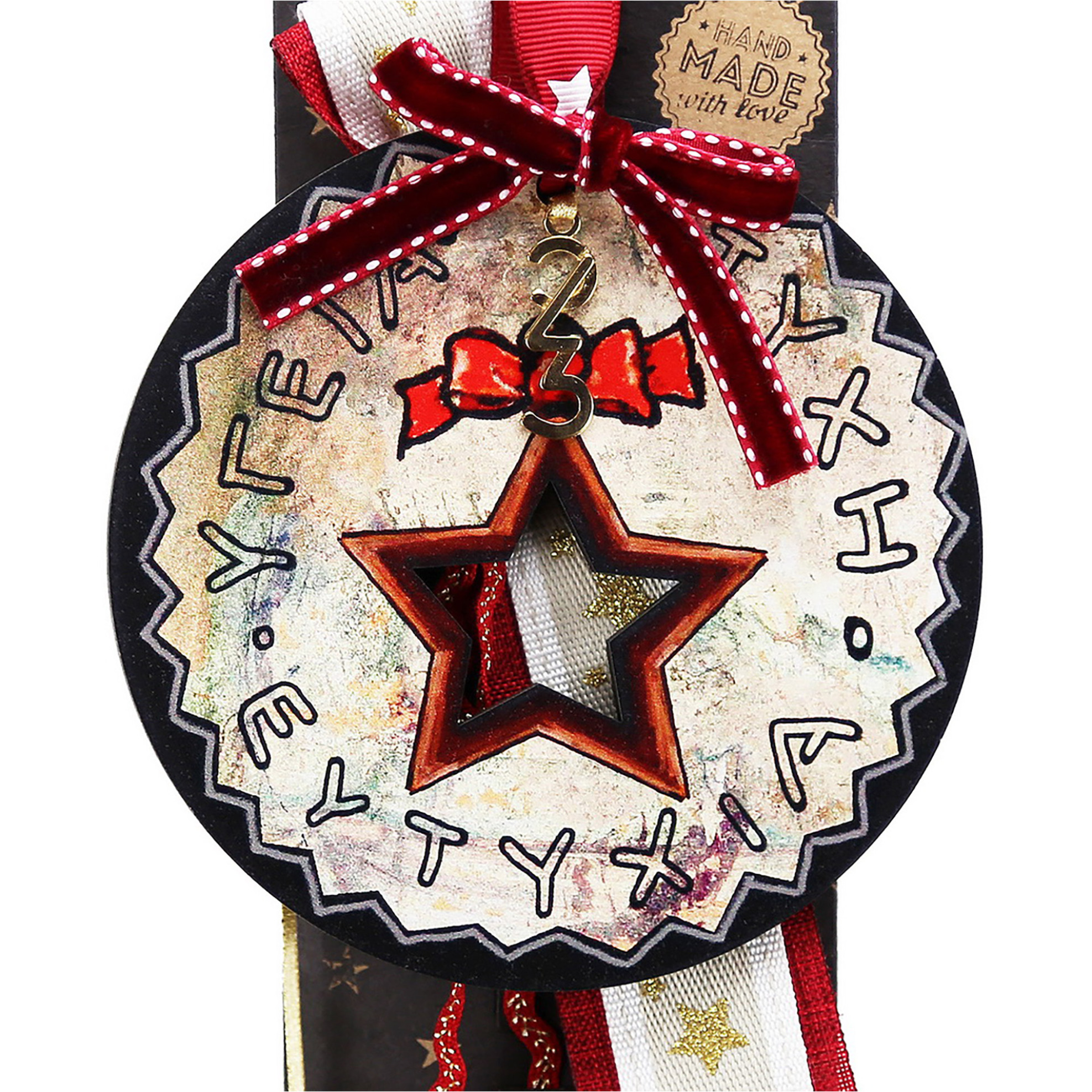 Synchronia χριστουγεννιάτικο γούρι στρογγυλό - Ξύλινο Αστέρι - LU21108B φωτογραφία