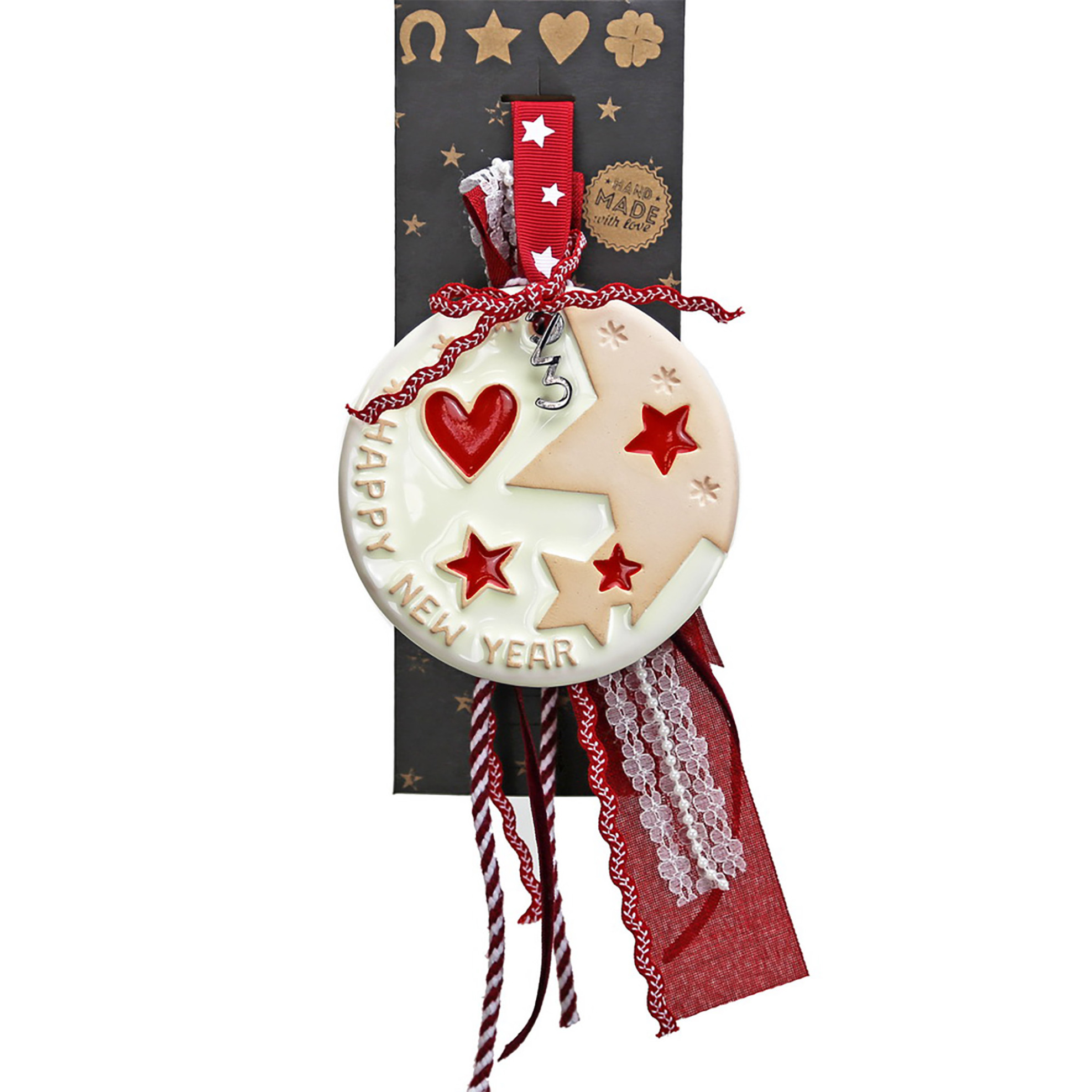 Synchronia χριστουγεννιάτικο γούρι κεραμικό στολίδι-Αστέρια - LU21137B φωτογραφία