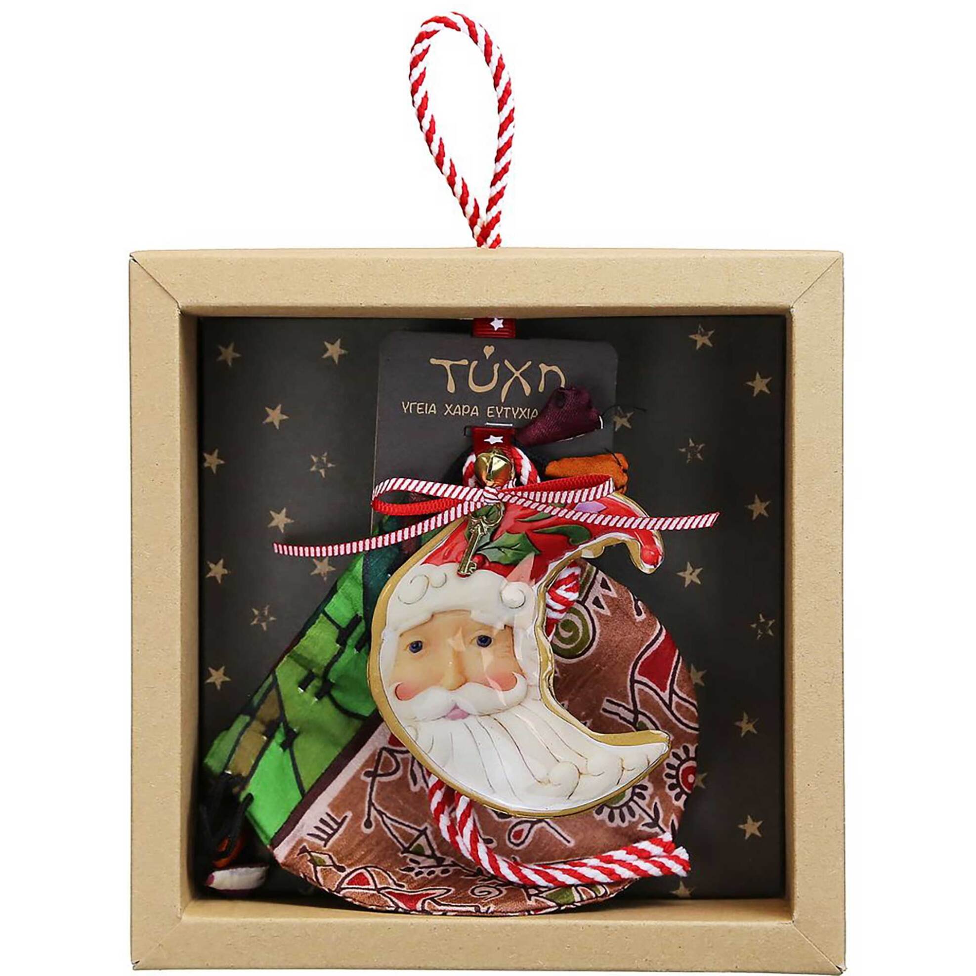 Synchronia χριστουγεννιάτικο γούρι στολίδι μεταλλικό-φεγγάρι 18 x 17,5 cm - LU23036C φωτογραφία