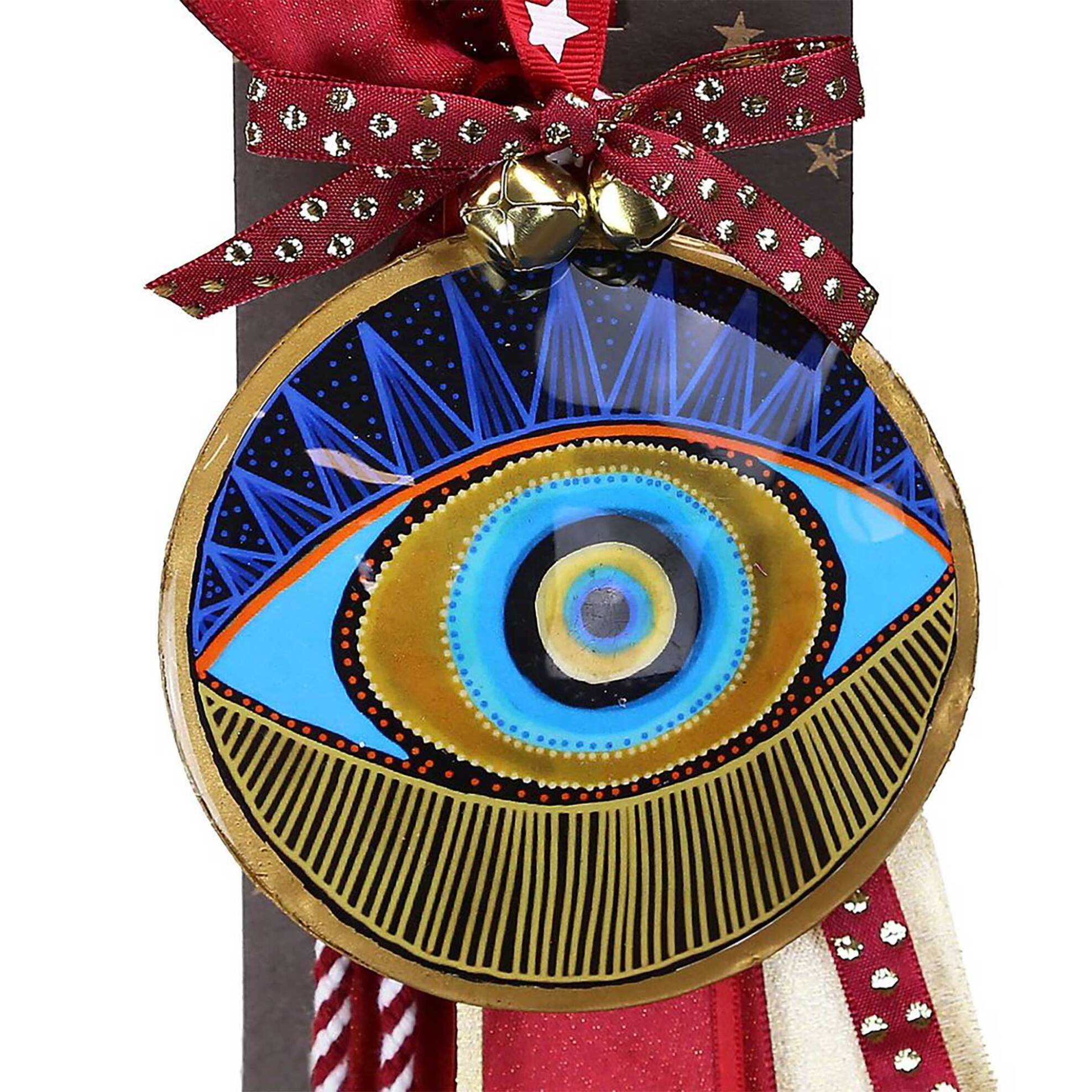 Synchronia χριστουγεννιάτικο γούρι μάτι μεγάλο μεταλλικό-μπλε ακτίνες 30 x 19 cm - LU23041C φωτογραφία