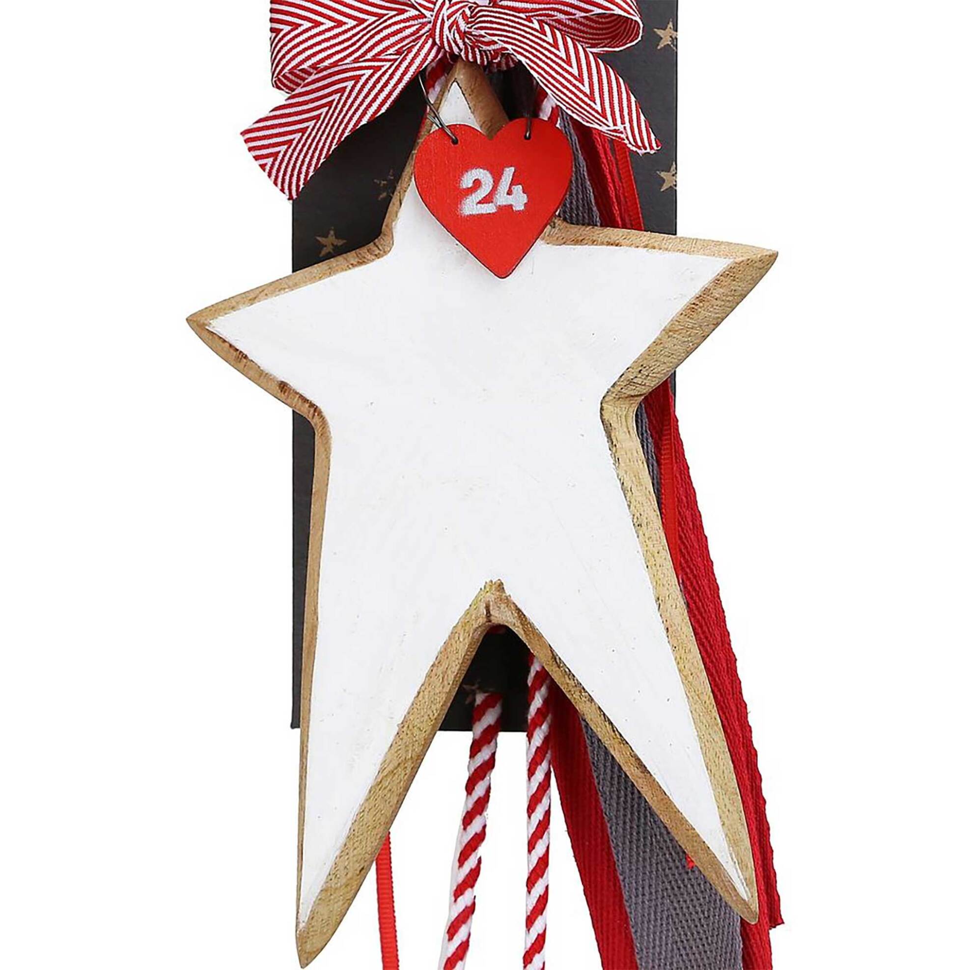 Synchronia χριστουγεννιάτικο γούρι ξύλινο λευκό στολίδι-αστέρι 30 x 19 cm - LU23046B φωτογραφία