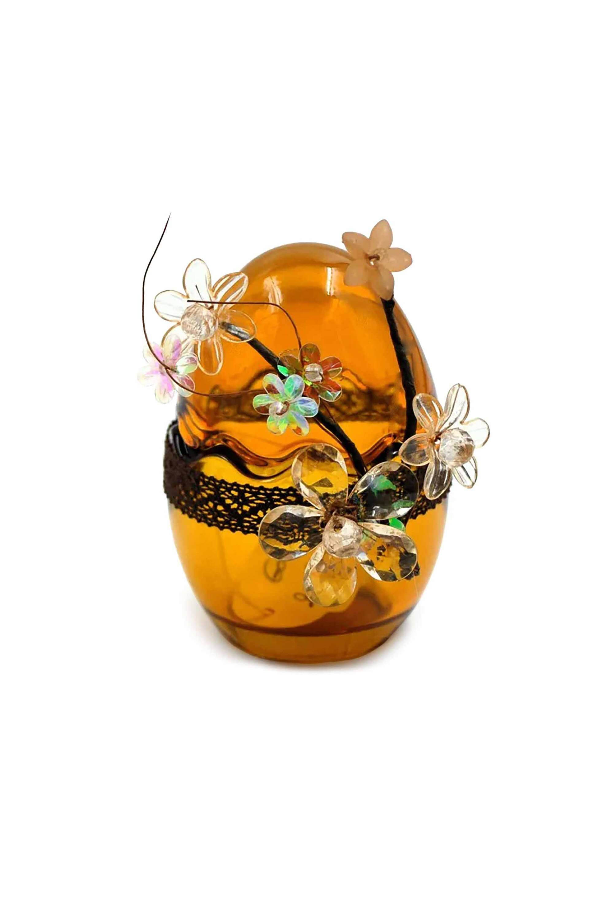 ΠΑΠΑΠΑΥΛΟΥ Παπαπαύλου διακοσμητικό γυάλινο αυγό ανοιγόμενο 6,5 x 9 cm - GOU22/01A