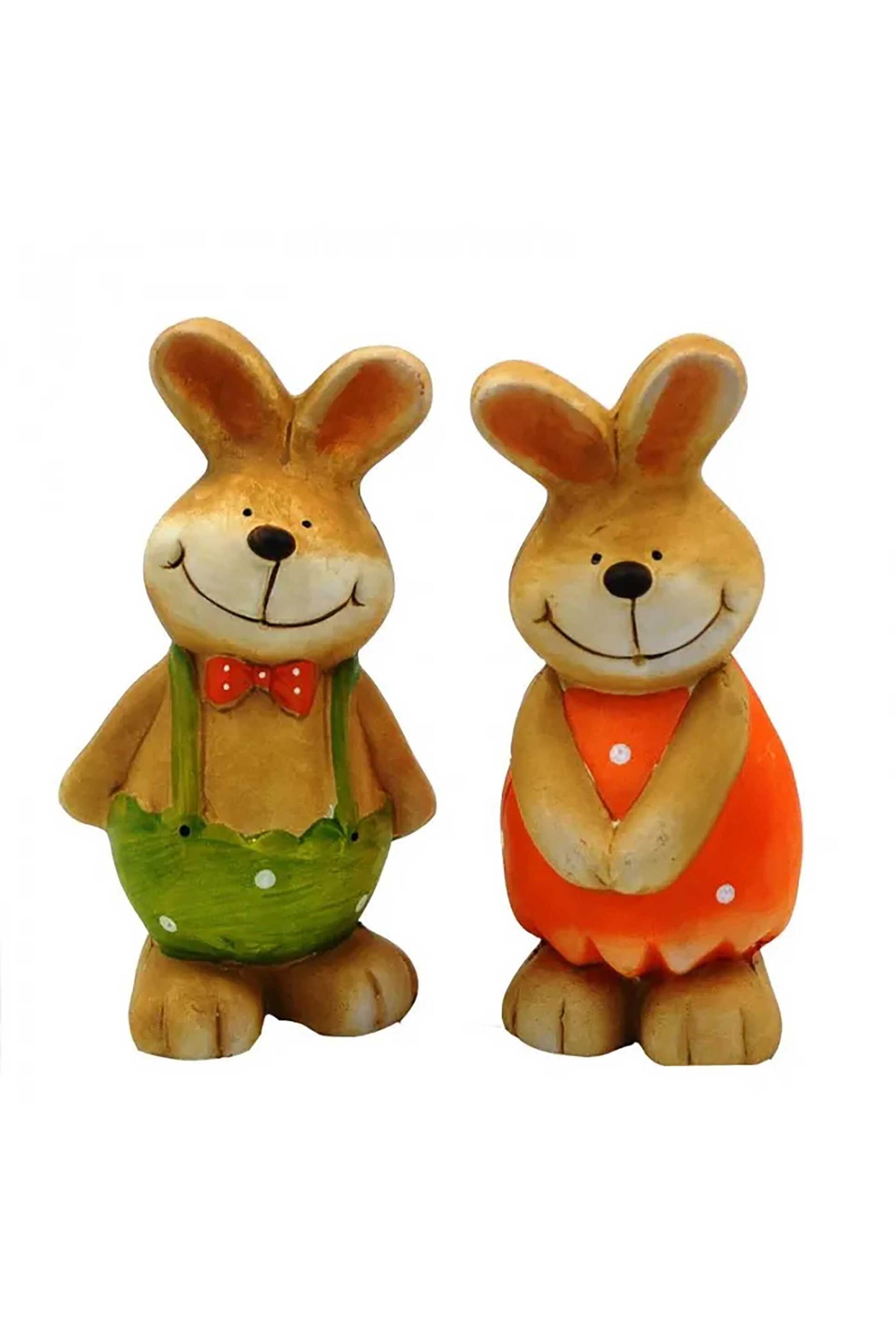 ΠΑΠΑΠΑΥΛΟΥ Παπαπαύλου σετ διακοσμητικά κεραμικά κουνελάκια 17 cm - IKO9726