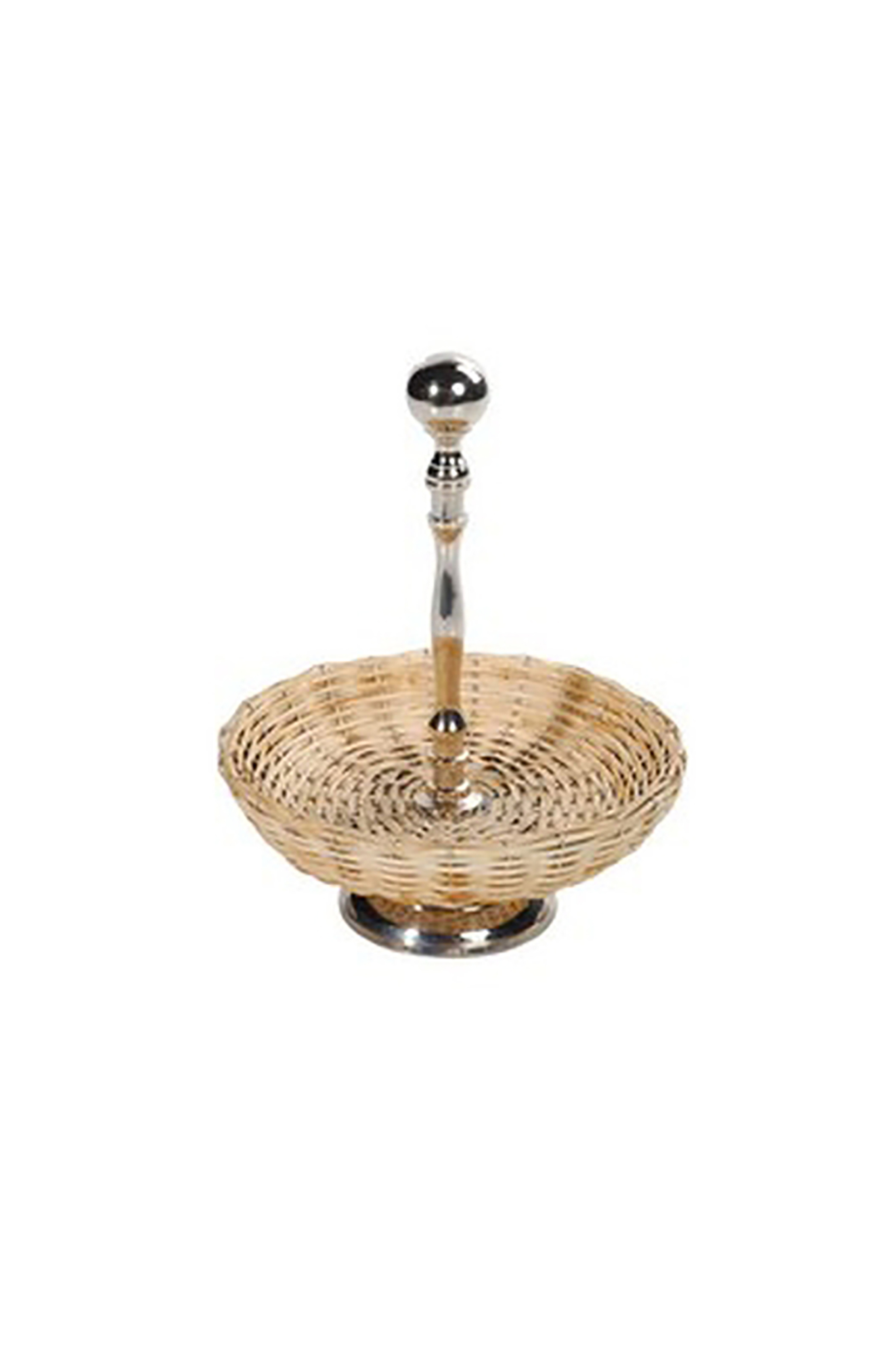 DOMUS HOMUS DOMUS HOMUS στρογγυλή πιατέλα με wicker σε μεταλλικό σταντ 17 x 20 cm - 20-45-768