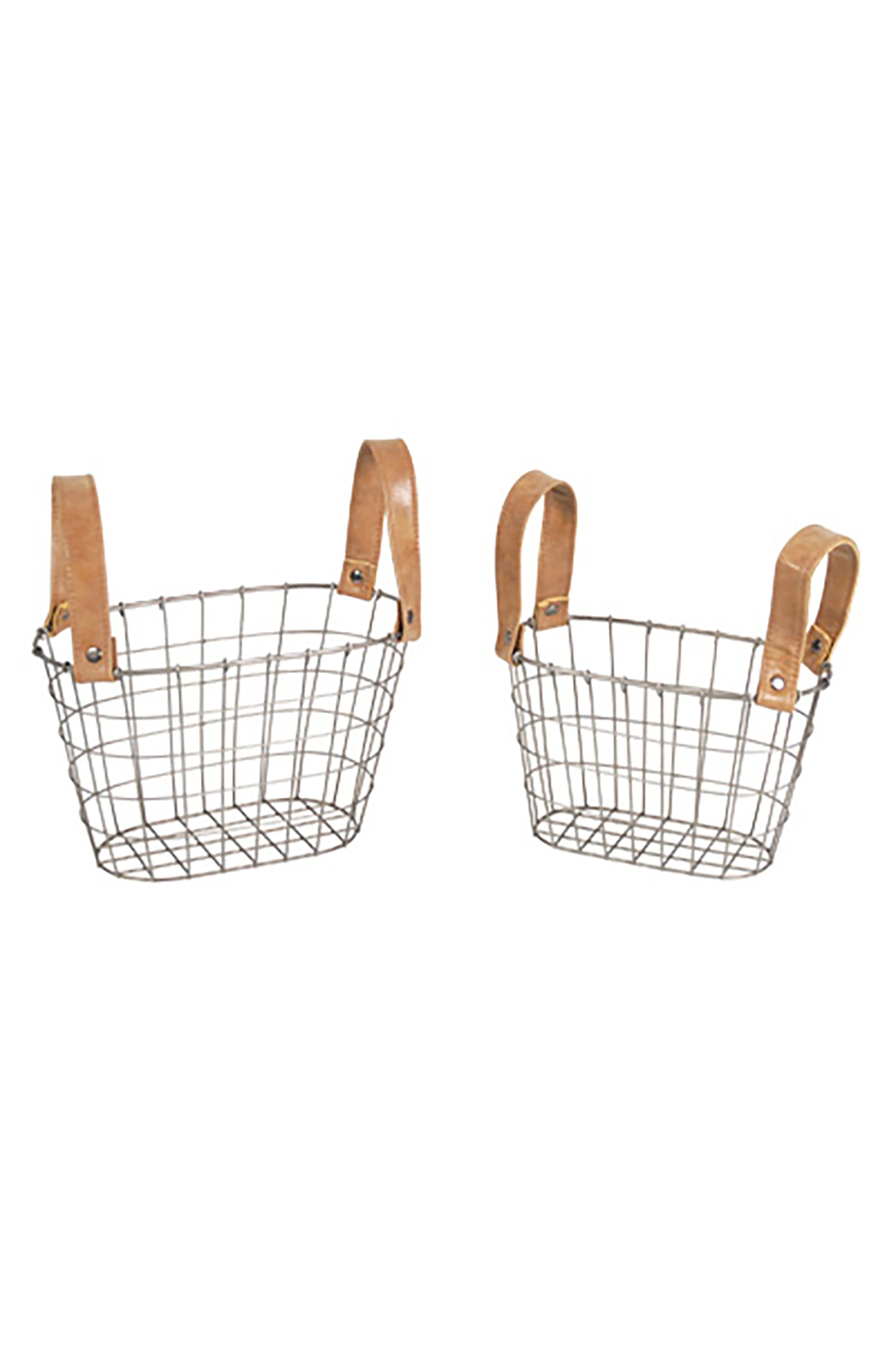 DOMUS HOMUS διακοσμητικό μεταλλικό καλάθι με δερμάτινα χερούλια 27 χ 15 χ 16.5 cm - 20-81-983