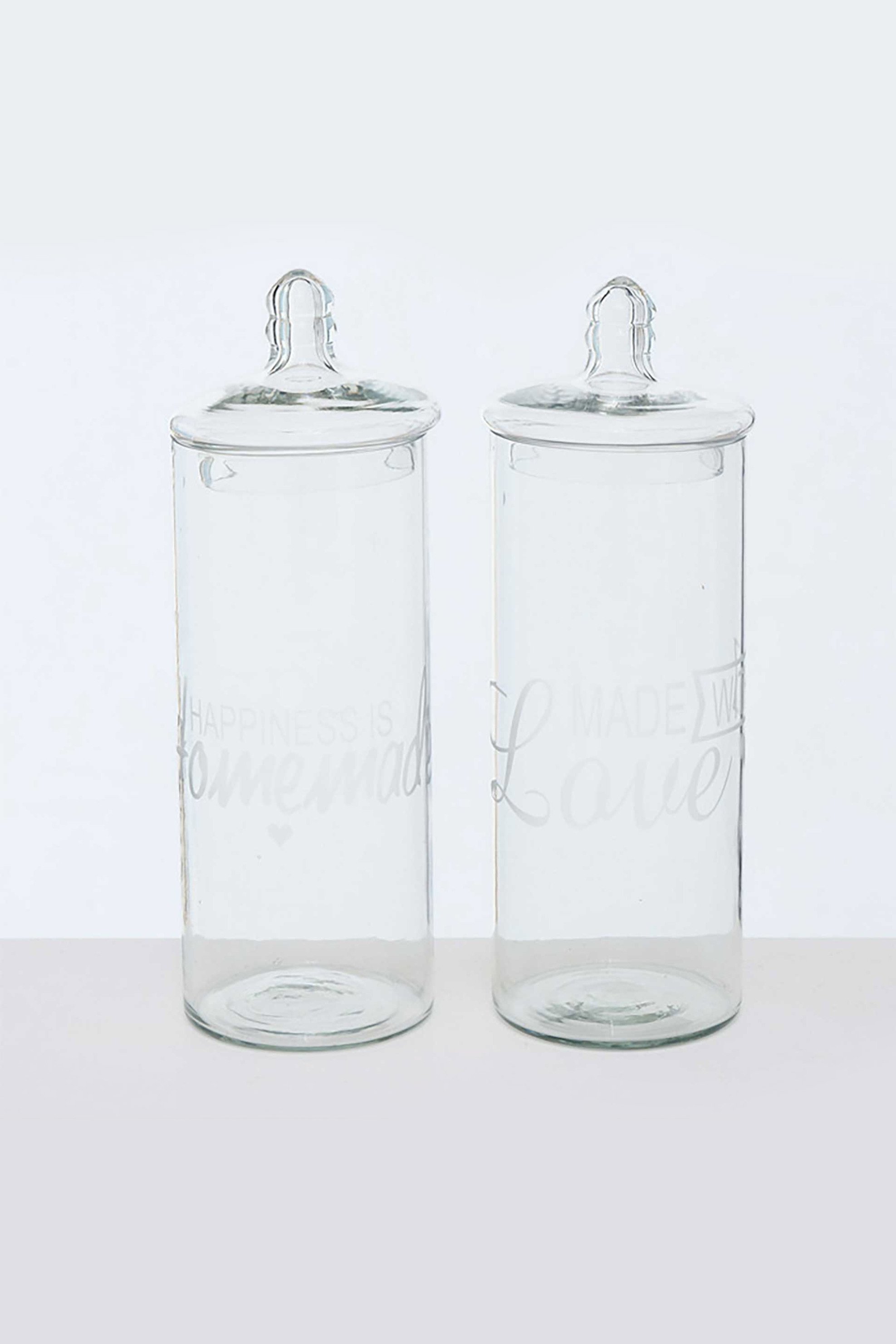 DOMUS HOMUS διακοσμητικό γυάλινο δοχείο αποθήκευσης 32 x 11 cm - 20-96-198