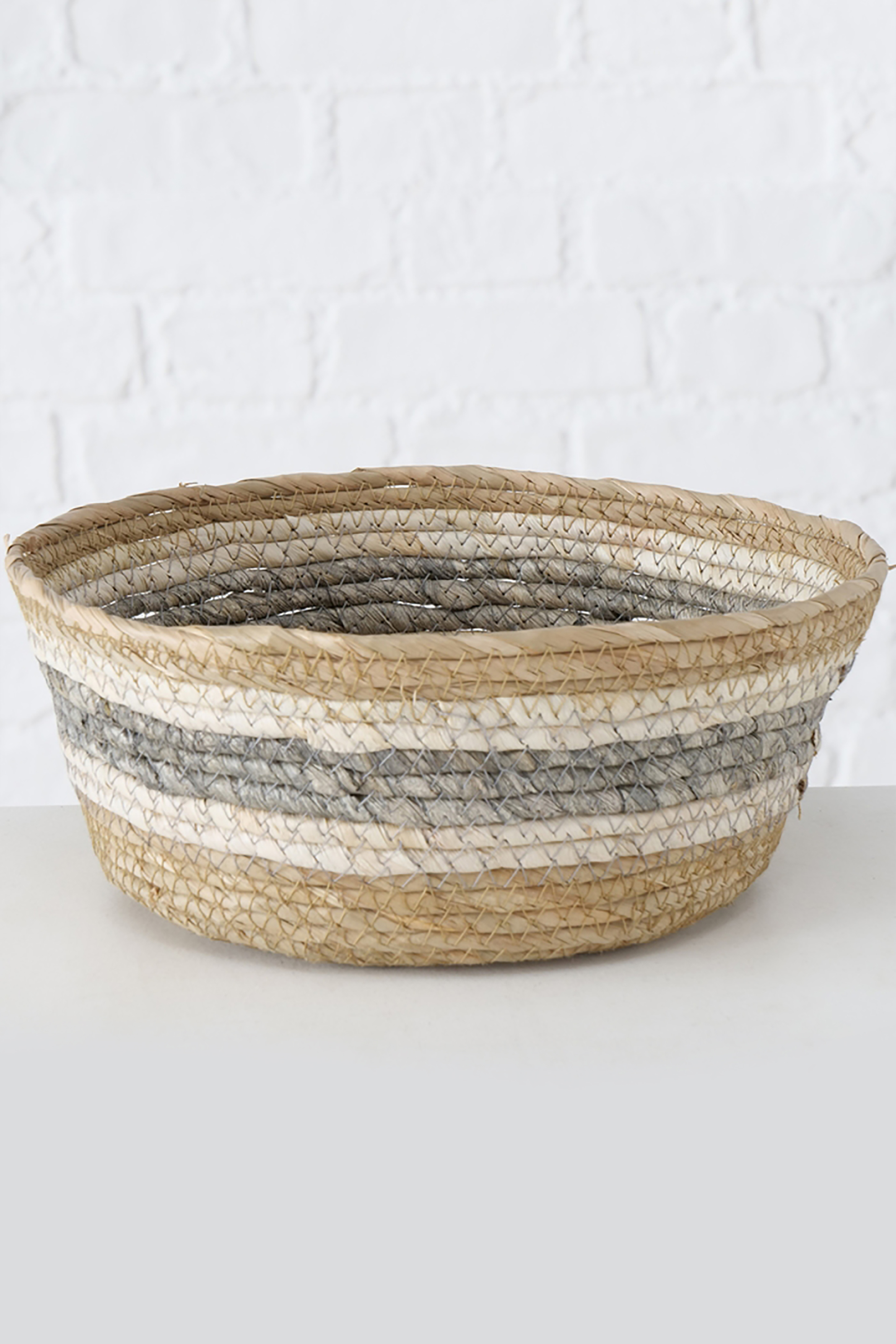 DOMUS HOMUS ψάθινο καλάθι αποθήκευσης με τρίχρωμο σχέδιο "Kavio" 11 cm - 20-94-738