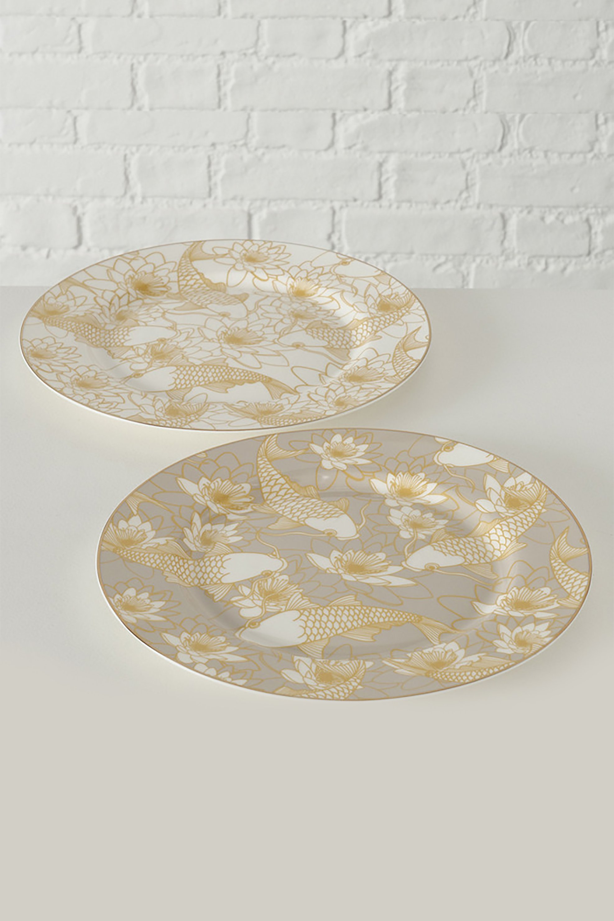 DOMUS HOMUS DOMUS HOMUS πορσελάνινο πιάτο φαγητού με all-over fish print "New Bone" 26.5 cm - 20-96-901