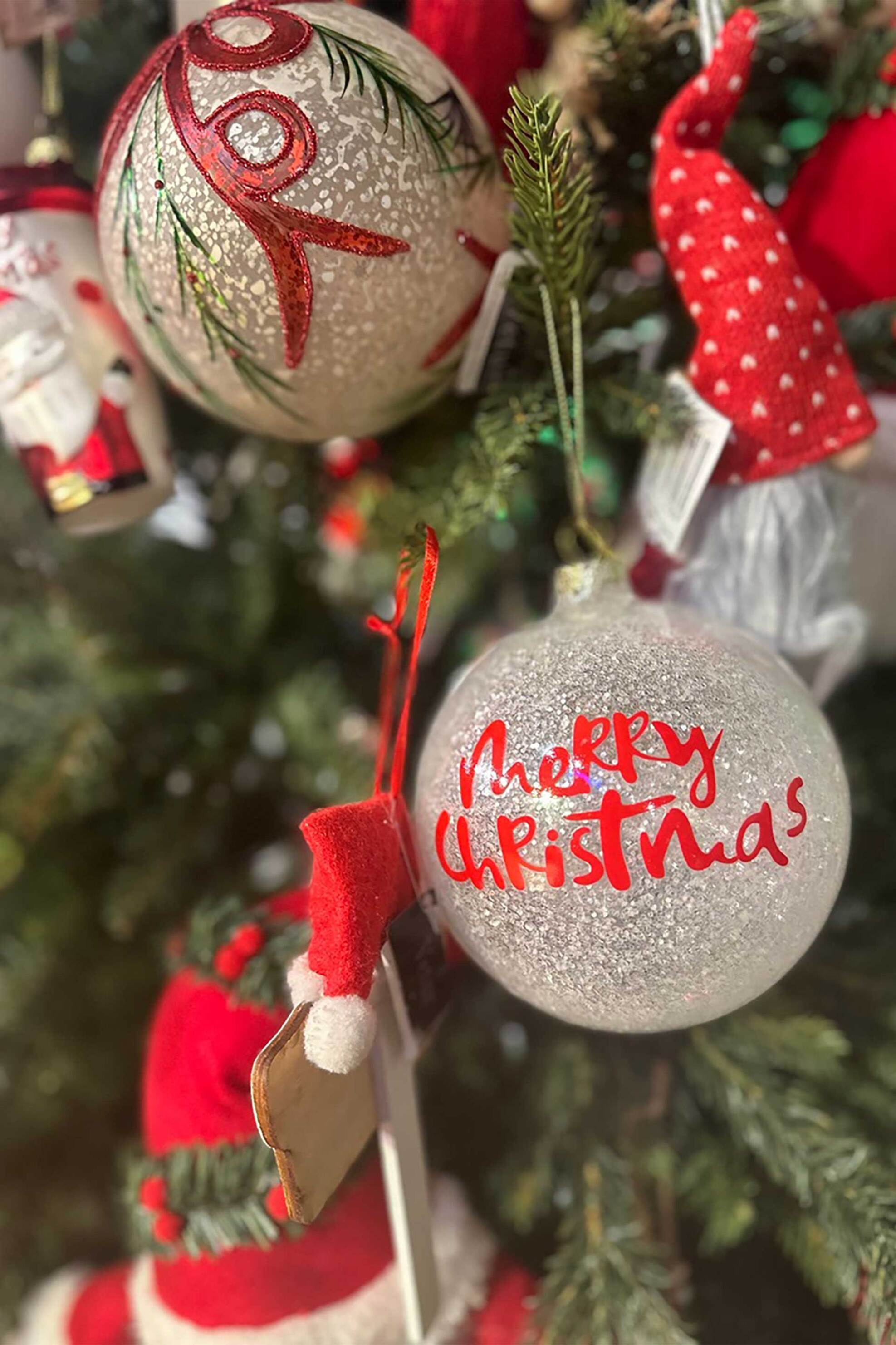 DOMUS HOMUS χριστουγεννιάτικη μπάλα γυάλινη διάφανη με Merry Christmas print 10 cm - 20-07-338 φωτογραφία