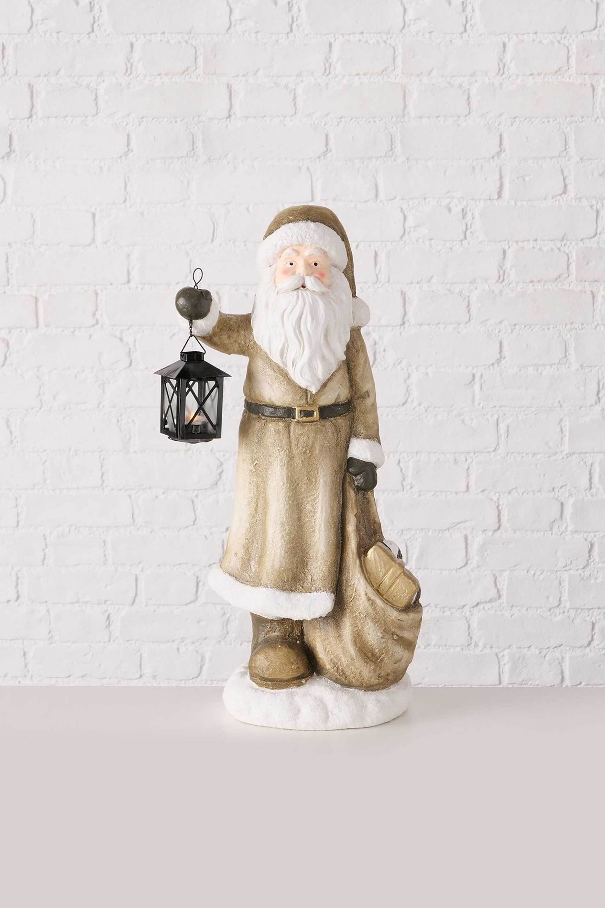 DOMUS HOMUS DOMUS HOMUS χριστουγεννιάτικη φιγούρα Άγιος Βασίλης με φανάρι κεραμικό 28 x 20 x 60 cm - 20-23-445