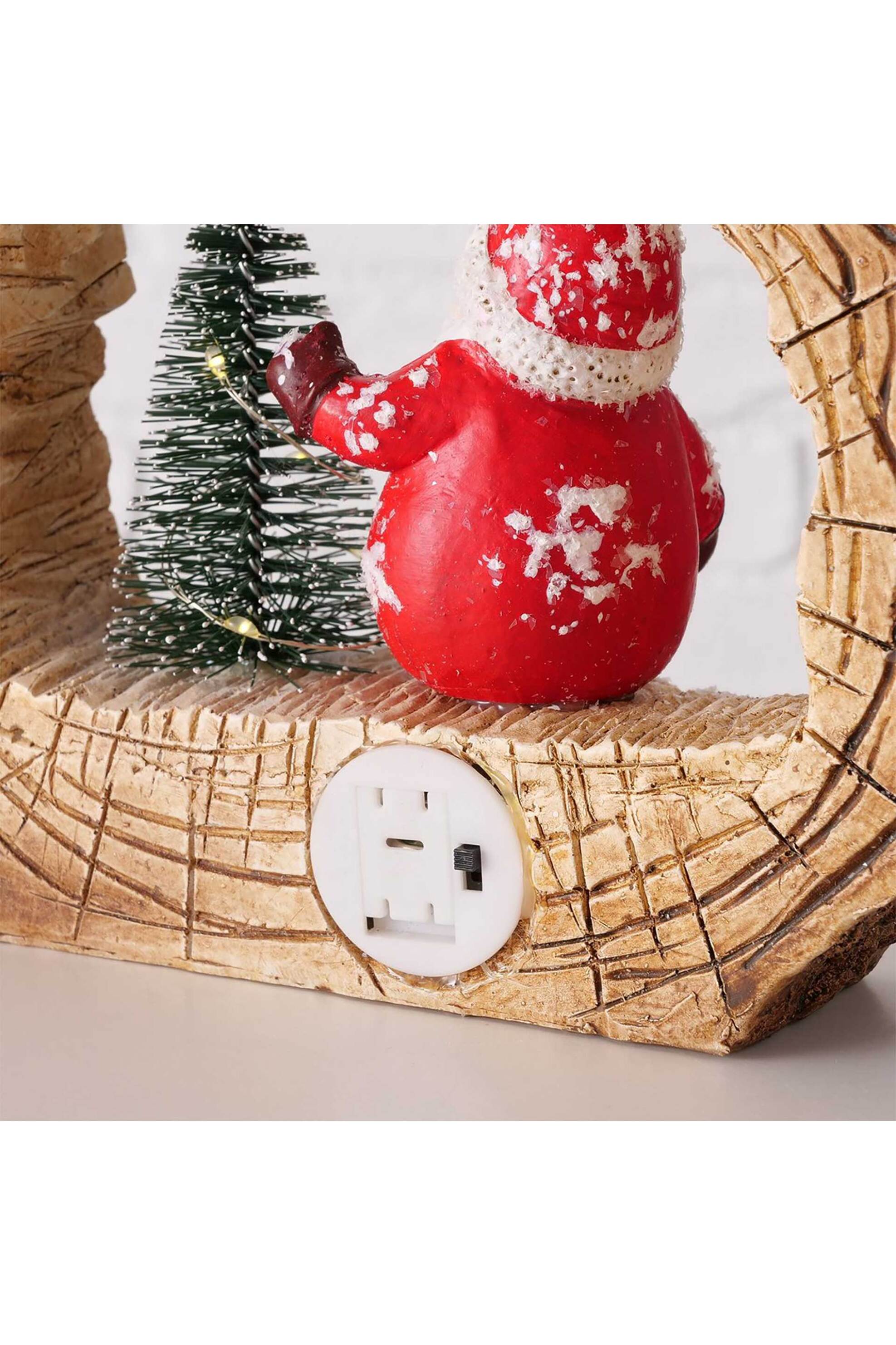 DOMUS HOMUS χριστουγεννιάτικο διακοσμητικό από πολυρητίνη Άγιος Βασίλης σε κορμό ξύλου 20 x 5,5 x 17,5 cm - 20-23-534 φωτογραφία