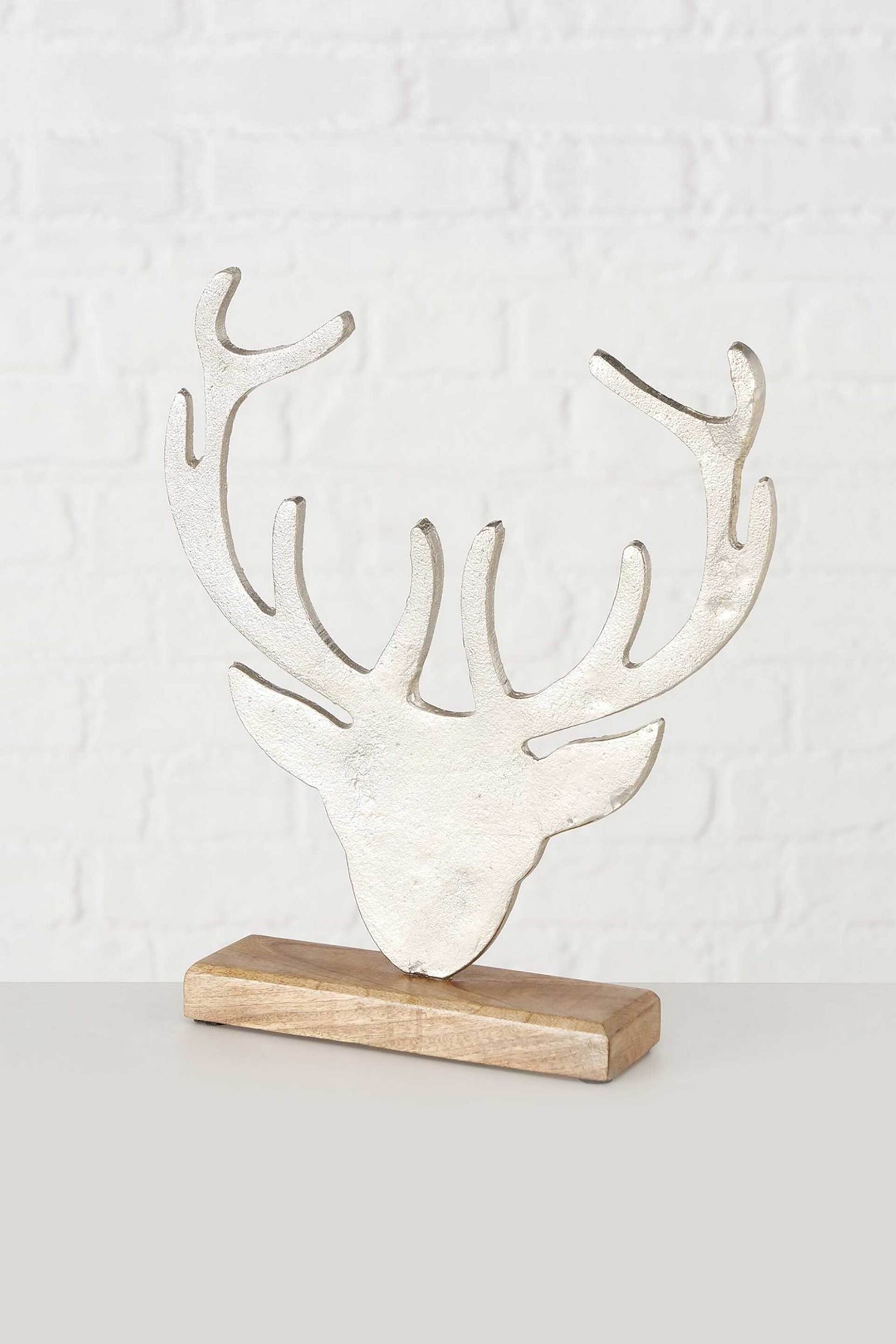 DOMUS HOMUS DOMUS HOMUS χριστουγεννιάτικη φιγούρα κεφάλι ταράνδου από αλουμίνιο 26 x 6 x 31 cm - 20-98-743