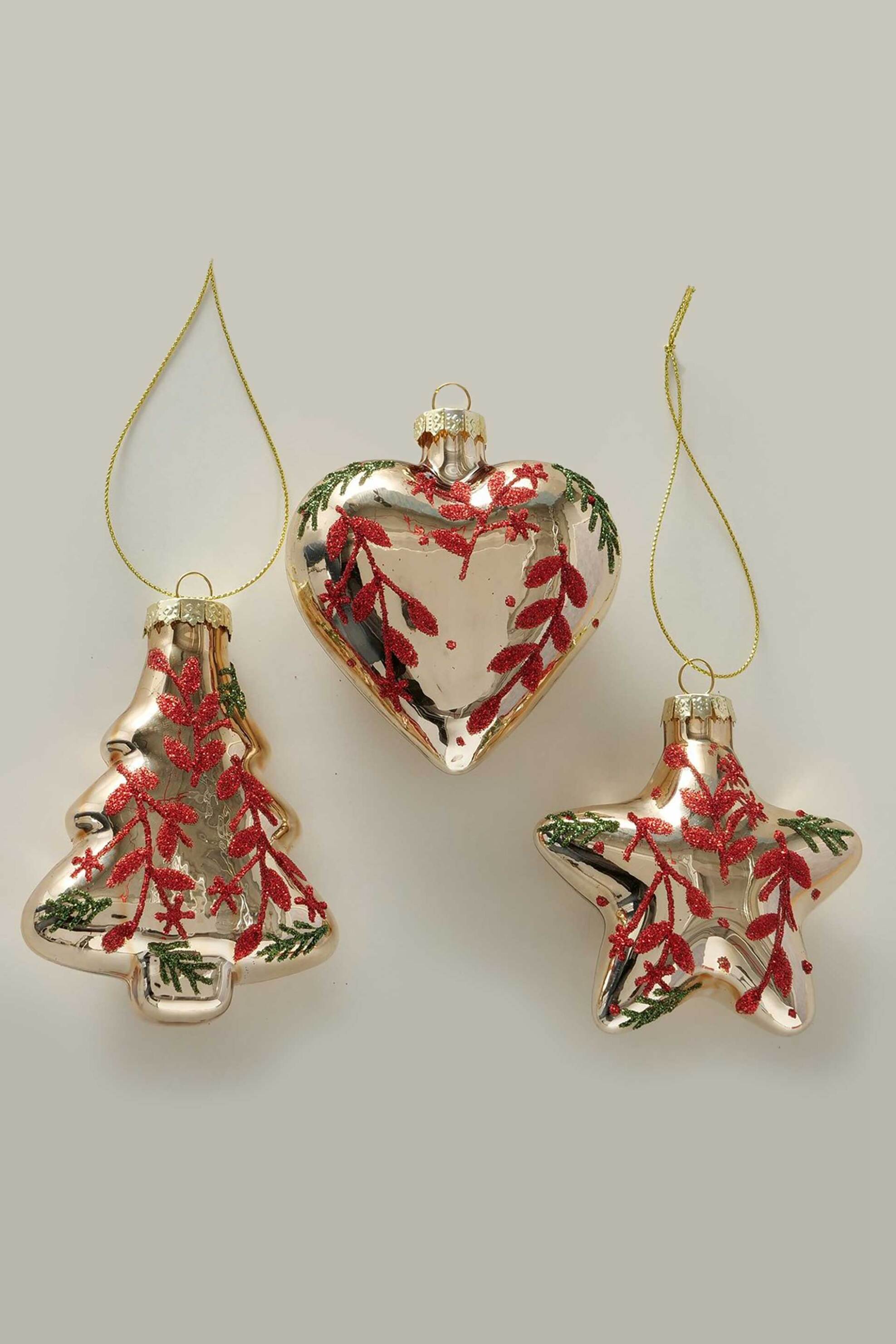 DOMUS HOMUS DOMUS HOMUS σετ χριστουγεννιάτικα στολίδια γυάλινα 7 x 3 x 8 cm - 20-23-523