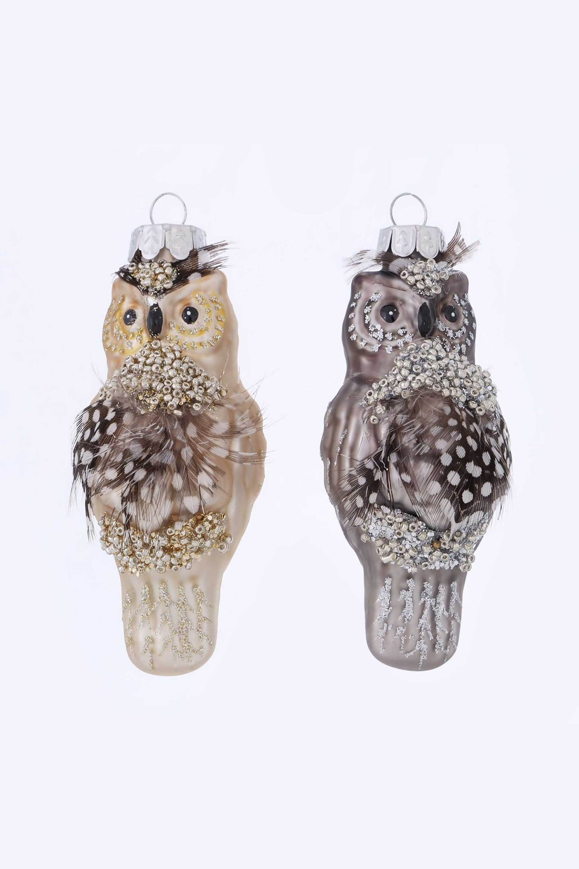 DOMUS HOMUS DOMUS HOMUS χριστουγεννιάτικο στολίδι γυάλινο με σχέδιο κουκουβάγια 5 x 5 x 10 cm - 20-25-181