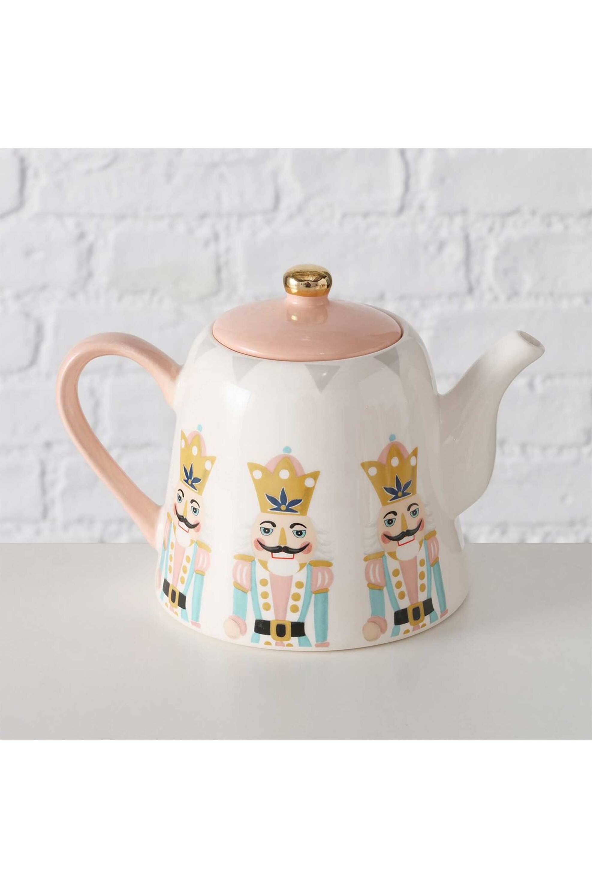 DOMUS HOMUS χριστουγεννιάτικη τσαγιέρα κεραμική με σχέδιο καρυοθραύστης 22 x 13 x 15 cm - 20-23-273 φωτογραφία