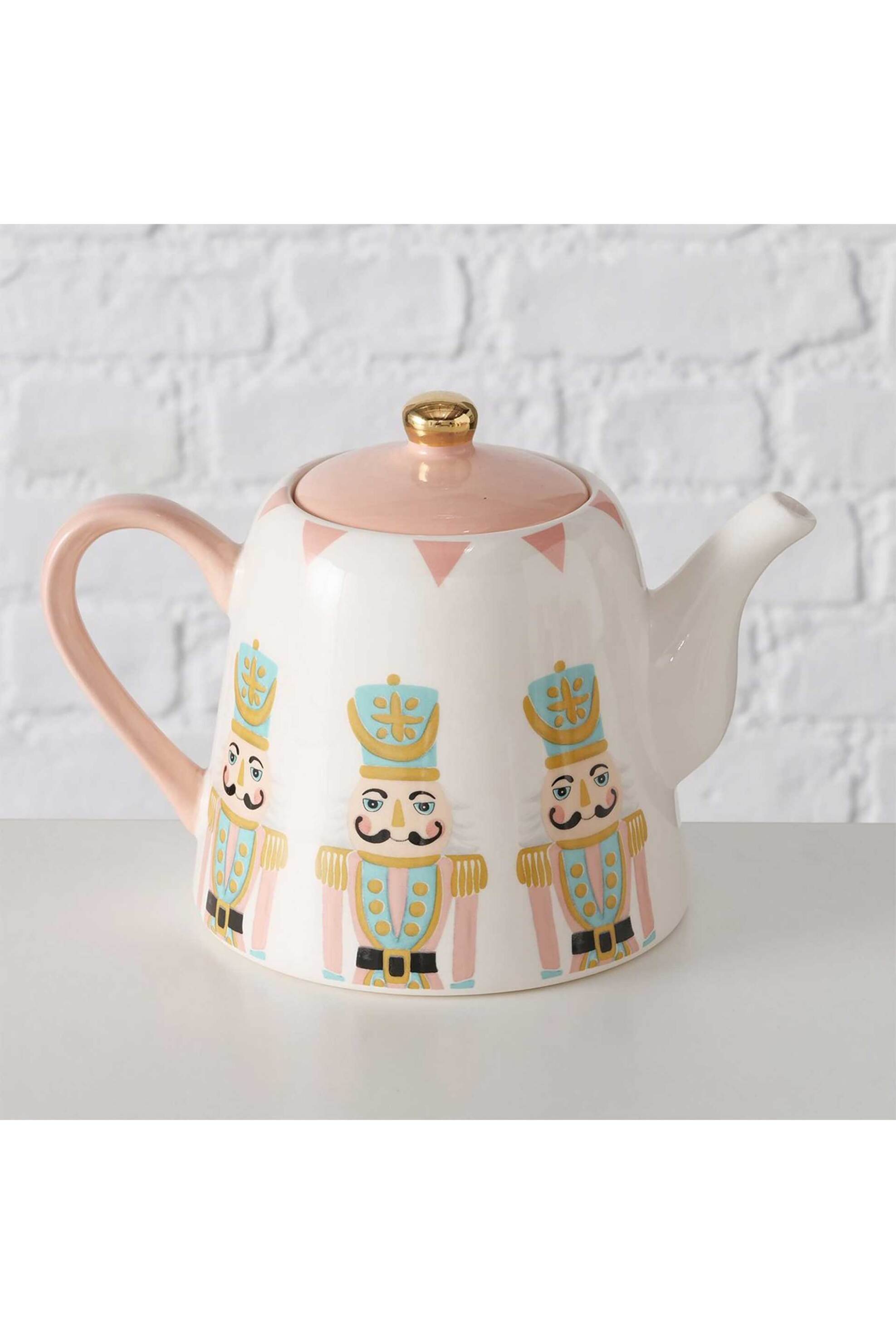 DOMUS HOMUS χριστουγεννιάτικη τσαγιέρα κεραμική με σχέδιο καρυοθραύστης 22 x 13 x 15 cm - 20-23-273 φωτογραφία