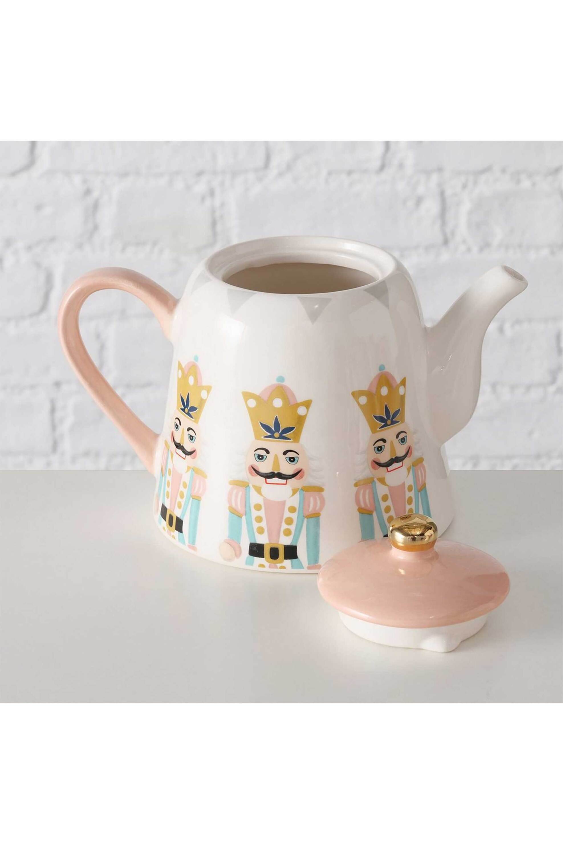 DOMUS HOMUS χριστουγεννιάτικη τσαγιέρα κεραμική με σχέδιο καρυοθραύστης 22 x 13 x 15 cm - 20-23-273 φωτογραφία