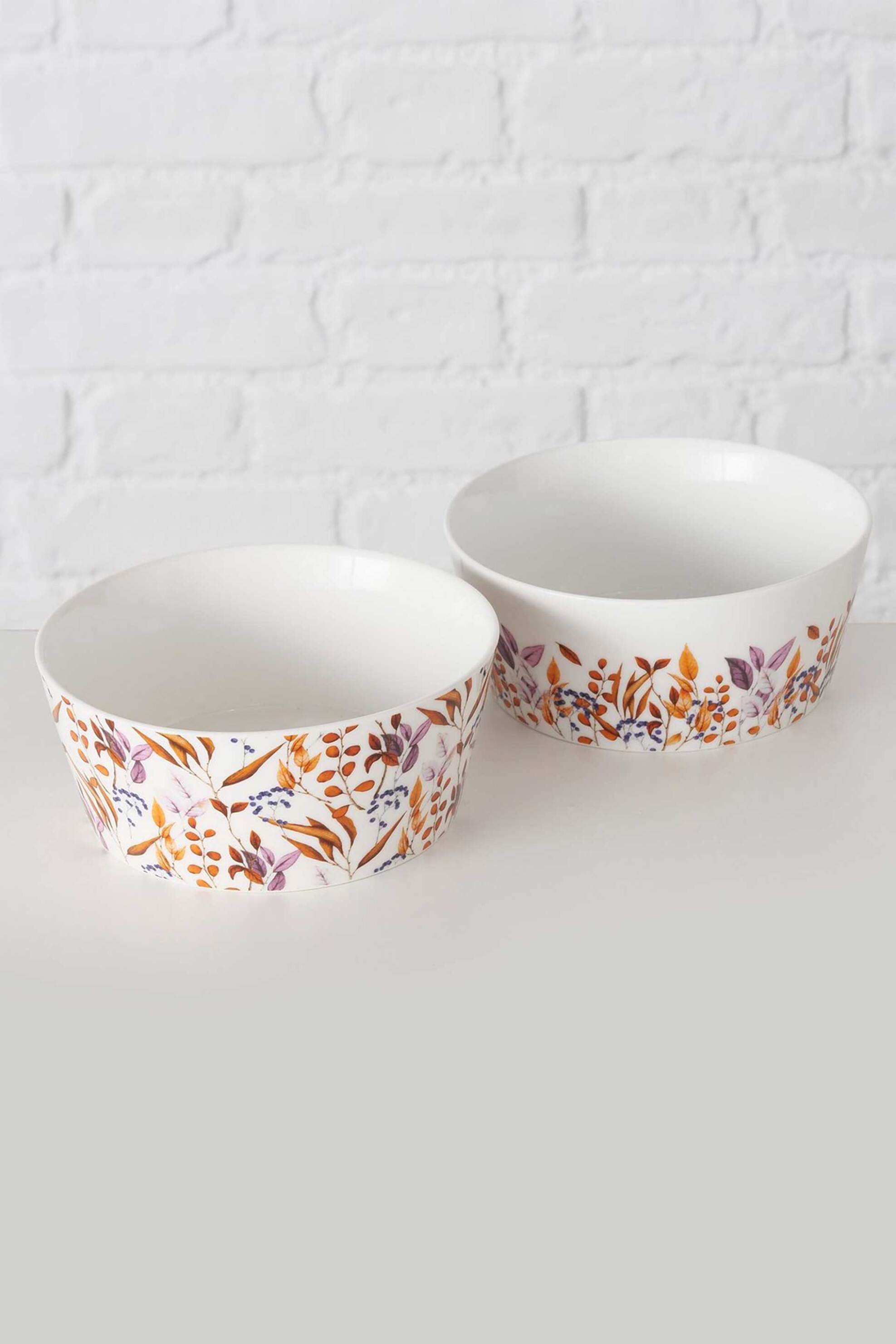 DOMUS HOMUS πορσελάνινο μπολ με leaf σχέδιο "Brinja" 500 ml 15 x 15x 7 cm - 20-25-202