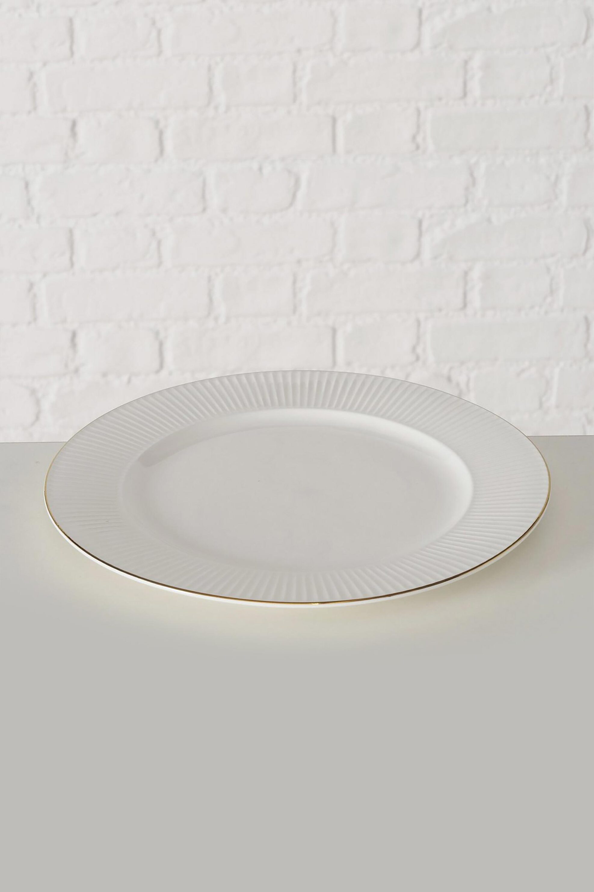 DOMUS HOMUS DOMUS HOMUS πορσελάνινο πιάτο φαγητού με χρυσή ρίγα "Kelly" 26,5 cm - 20-25-243