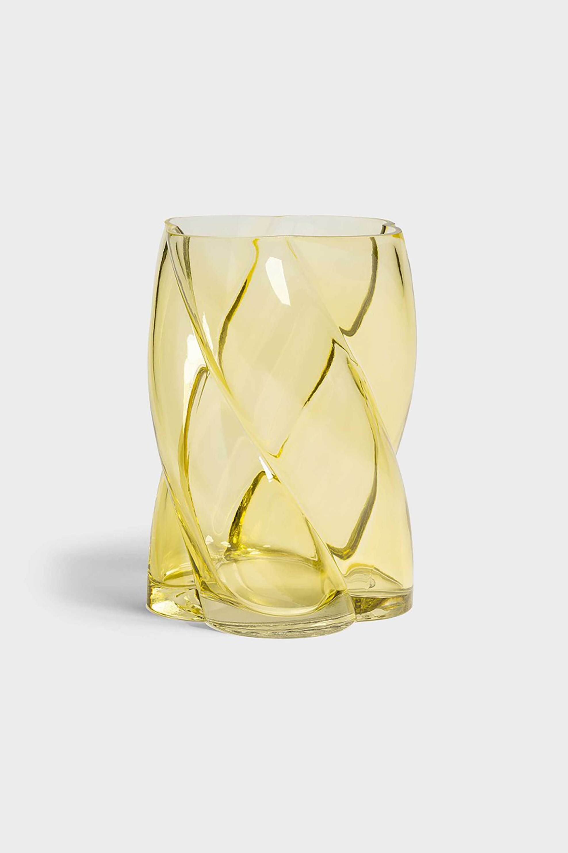 &K AMSTERDAM &K Amsterdam βάζο με ανάγλυφο σχήμα "Μarshmallow yellow" 19.5 x 13.5 cm - 2896-03