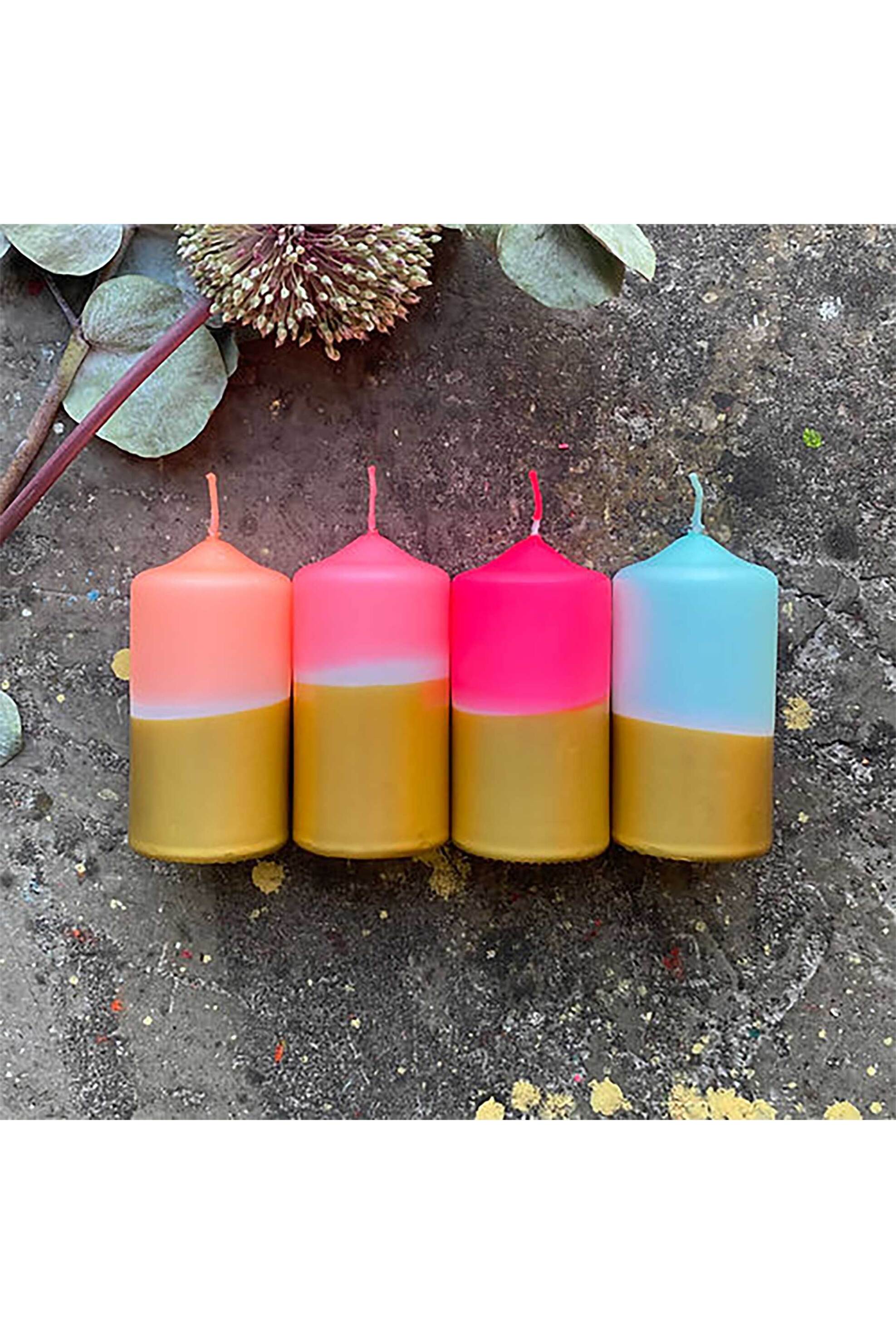 Pink Stories σετ διακοσμητικά κεριά χώρου "Dip Dye Glow Warm Star" - 6077 Πολύχρωμο φωτογραφία