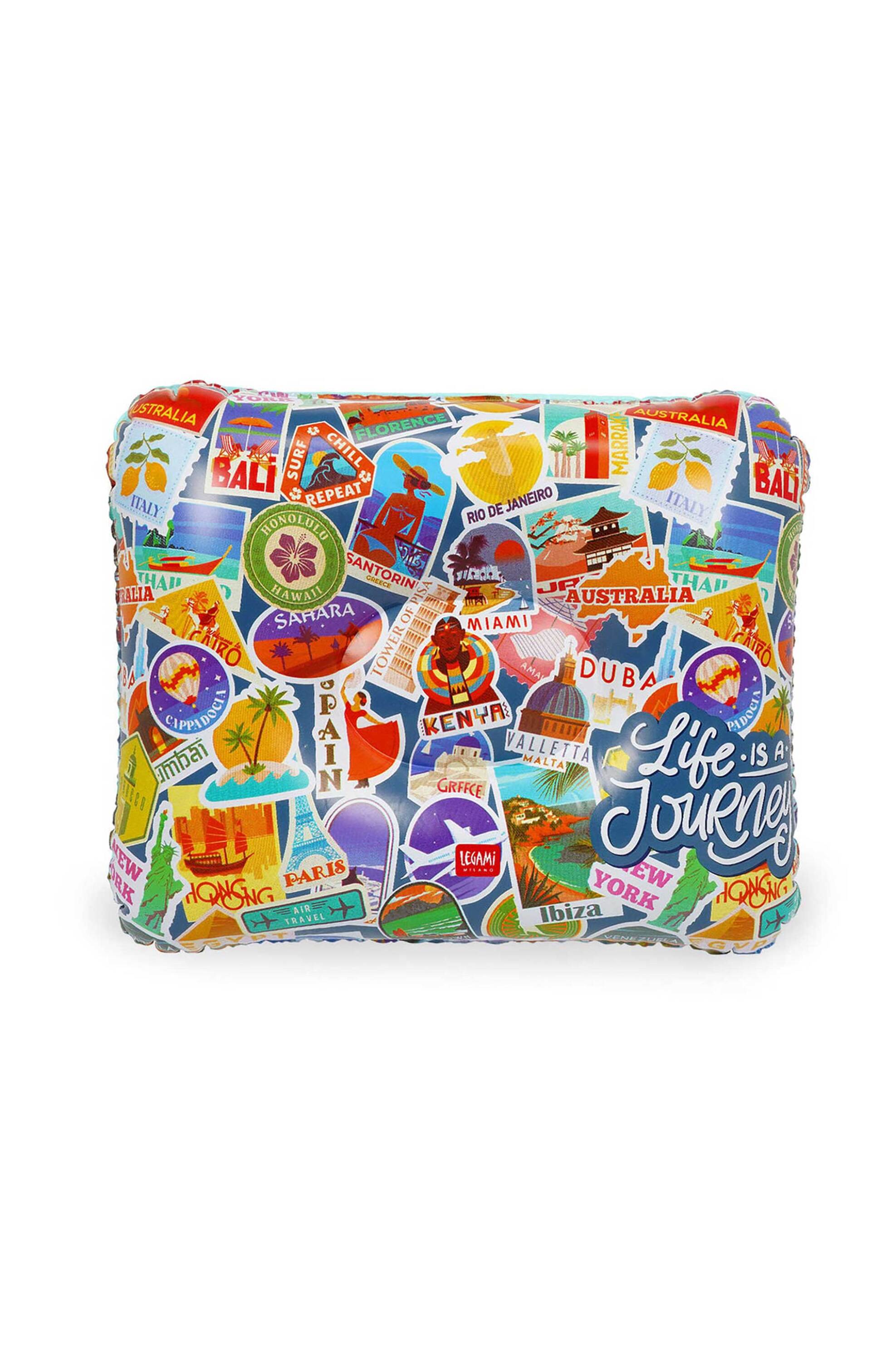 Legami Travel Stickers Inflatable Pillow - 8052694122430