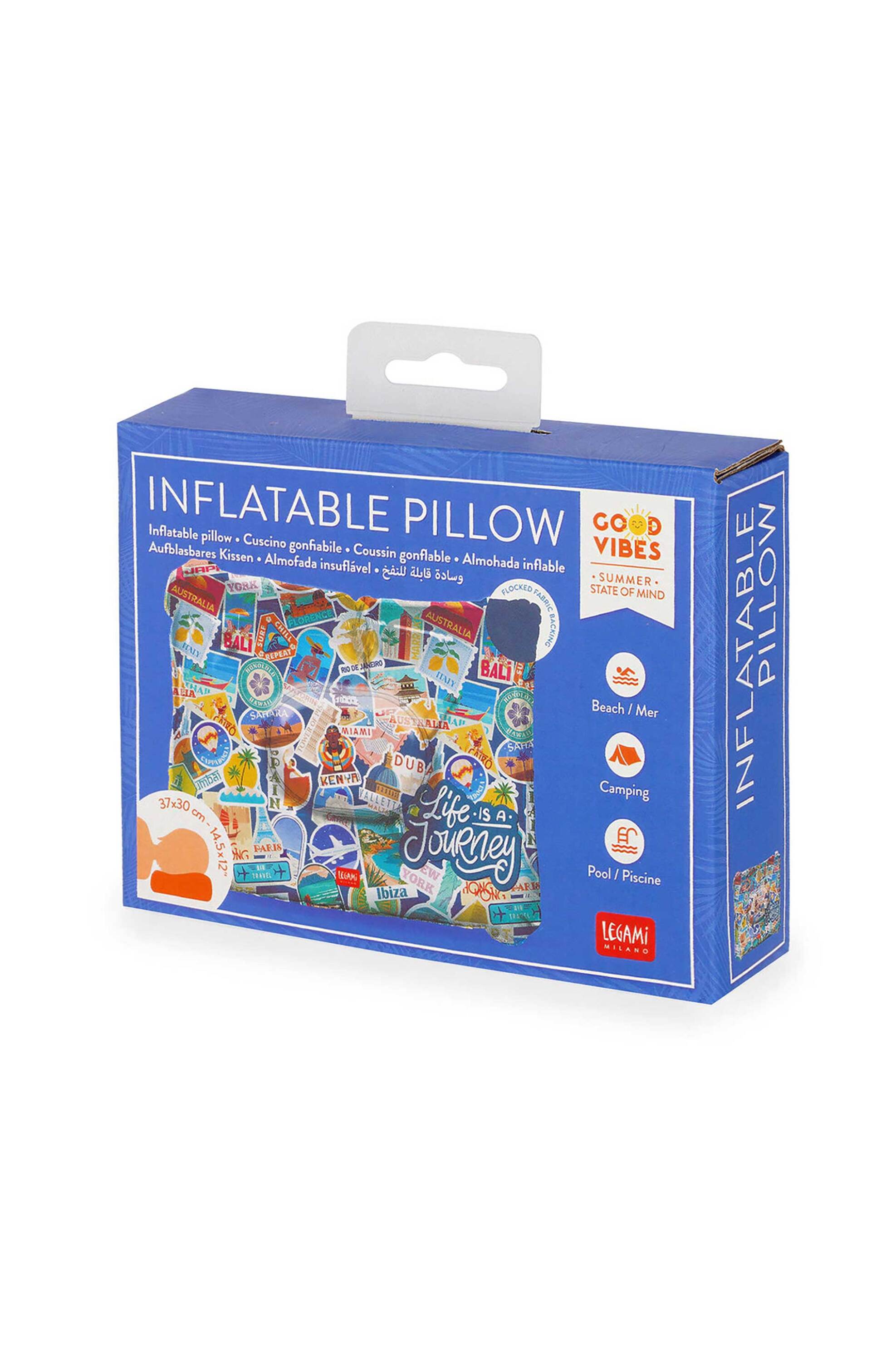 Legami Travel Stickers Inflatable Pillow - 8052694122430