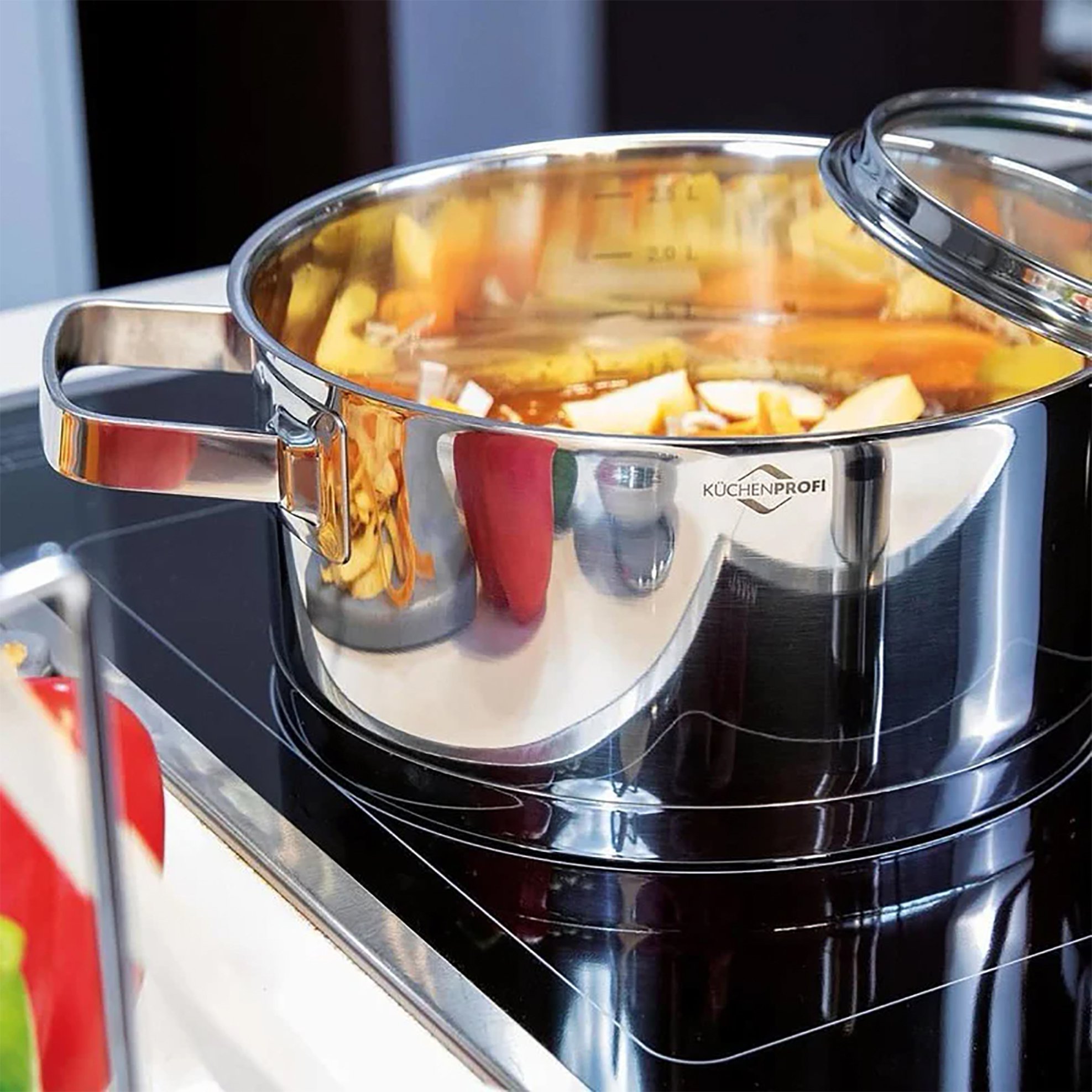 Küchenprofi κατσαρόλα ανοξείδωτη με γυάλινο καπάκι "San Remo" 16 cm 1.25 lt - 2390042816 φωτογραφία