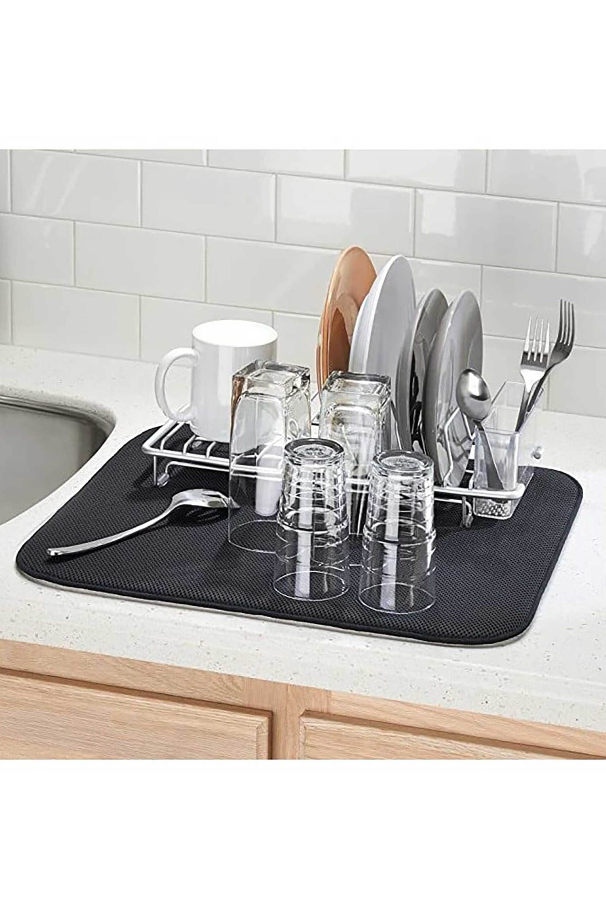 Interdesign συνθετική επιφάνεια στεγνώματος Large 45,7 x 40,6 cm μαύρη/λευκή - 40137EU φωτογραφία