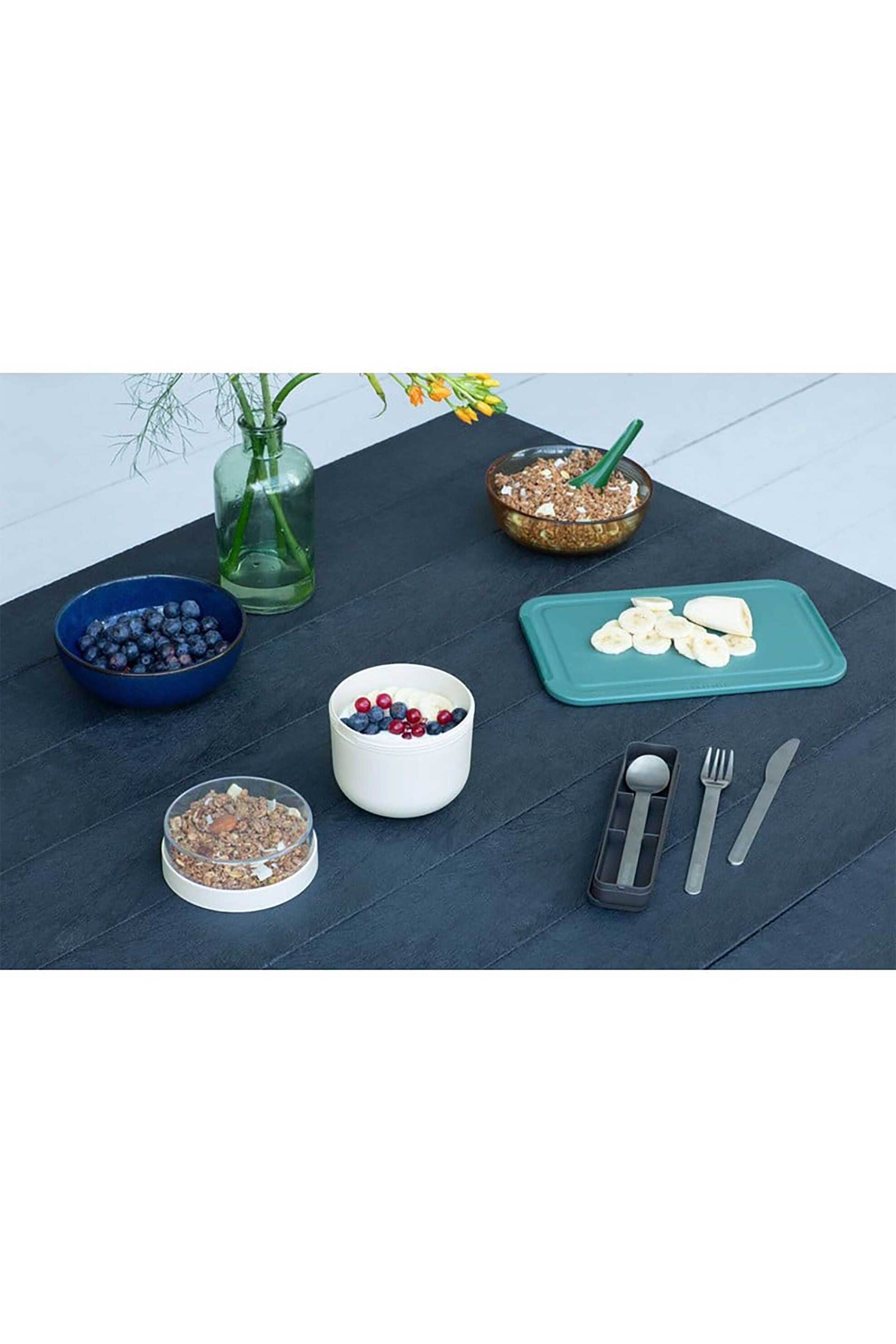Brabantia στρογγυλό δοχείο φαγητού με χώρισμα "Make & Take" 11 x 11 cm κρεμ - 081.2042/03 φωτογραφία