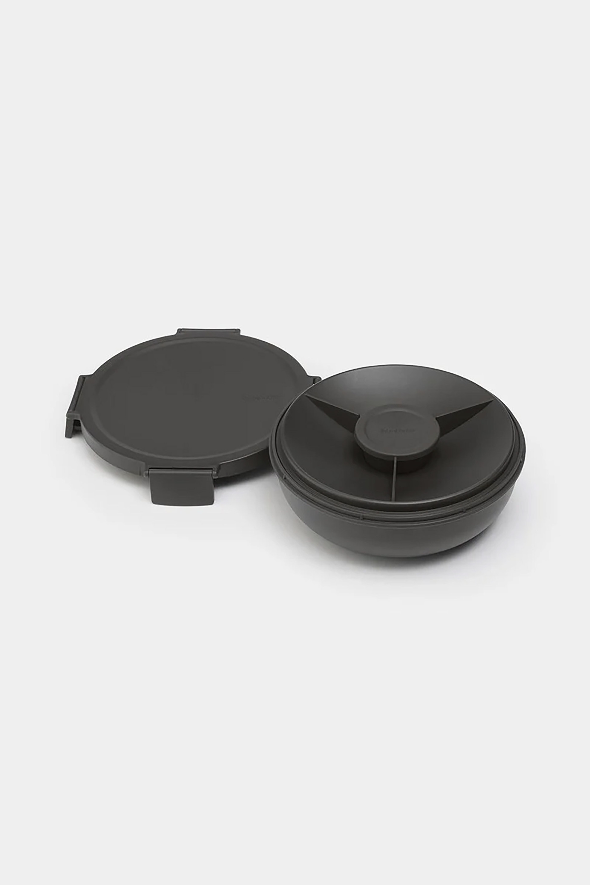 Brabantia στρογγυλό δοχείο φαγητού με χωρίσματα "Make & Take" 1,3Lt - 21 x 7,5 cm γκρι σκούρο - 081.2063/44 φωτογραφία