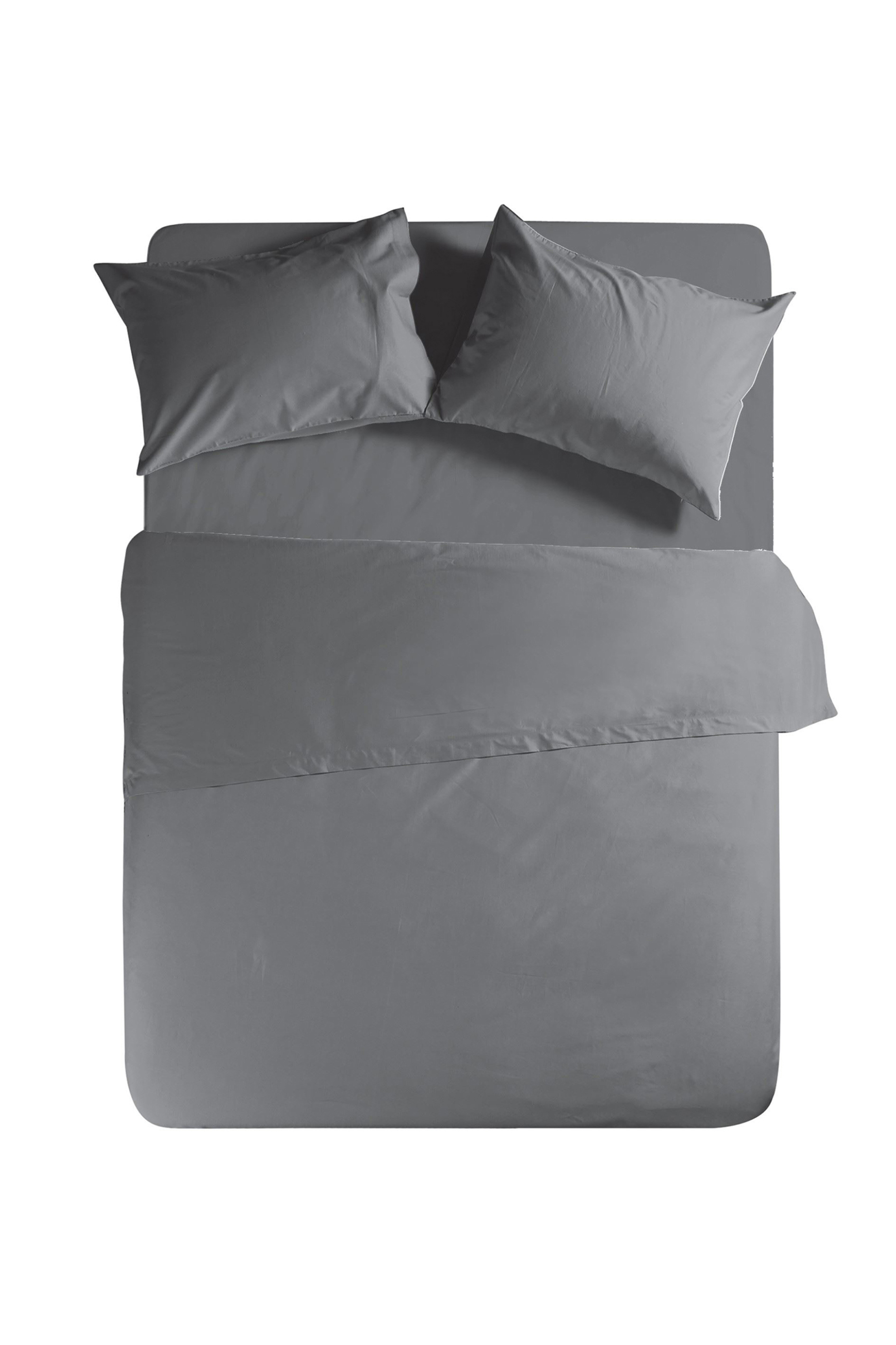 NEF-NEF HOMEWARE NEF-NEF σεντόνι υπέρδιπλο μονόχρωμο "Basic" 160 x 200 + 30 cm   - 011711 Ανθρακί