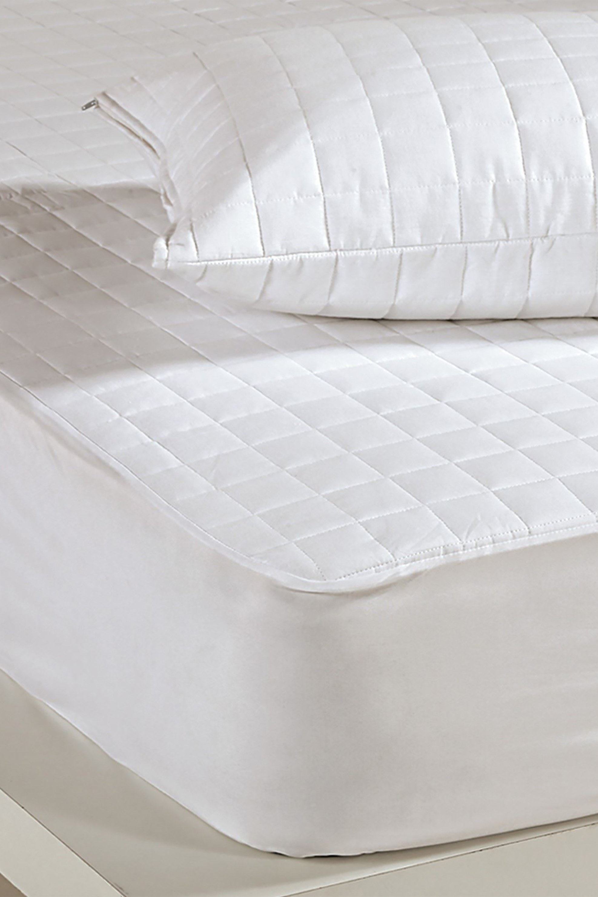 NEF-NEF HOMEWARE NEF-NEF προστατευτικό στρώματος υπέρδιπλο με καπιτονέ σχέδιο 160 x 200 + 30 cm - 008255 Λευκό