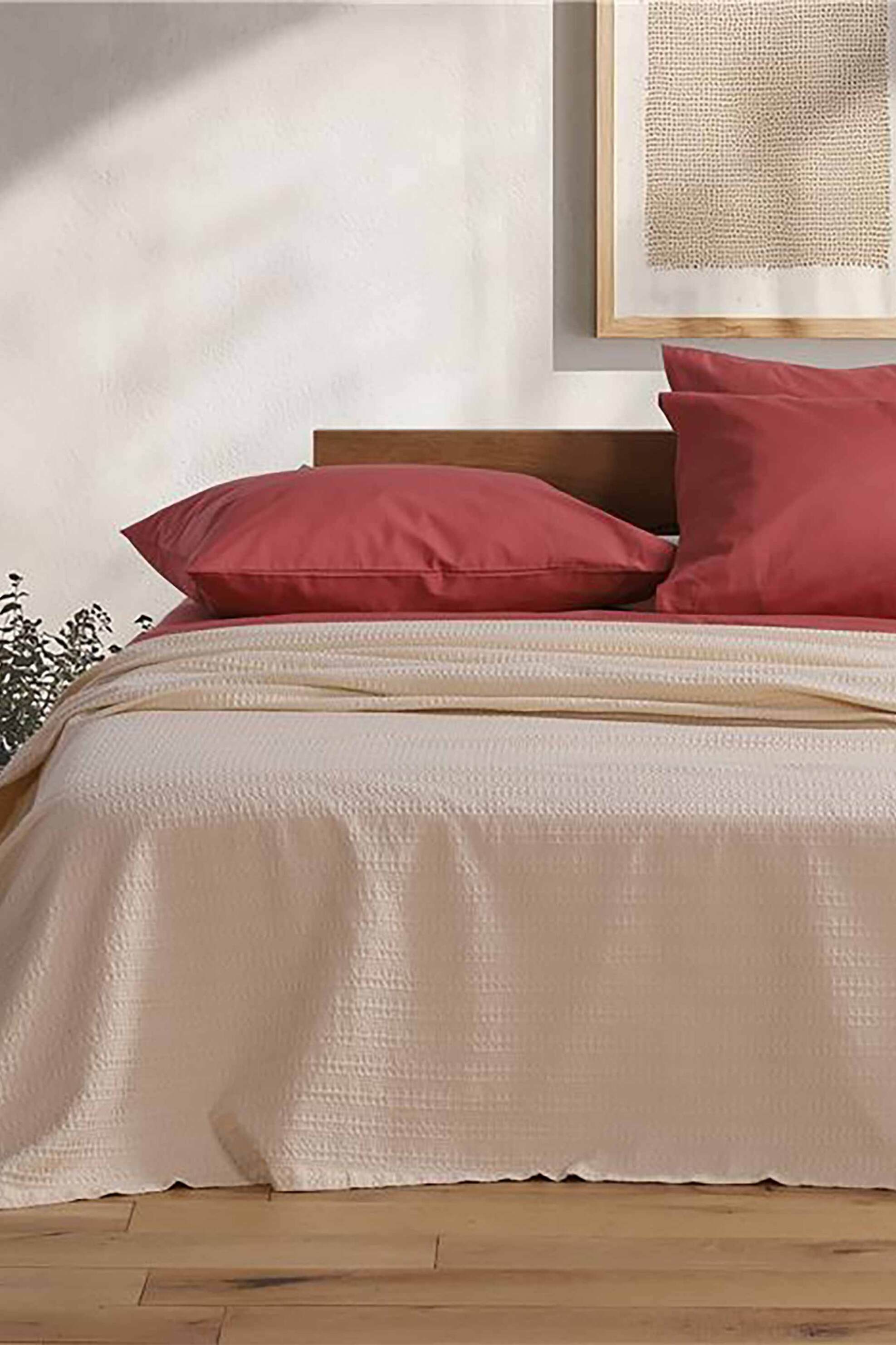 NEF-NEF κουβέρτα υπέρδιπλη πικέ με ανάγλυφη υφή "Cool" 220 x 240 cm - 027990 Μπεζ