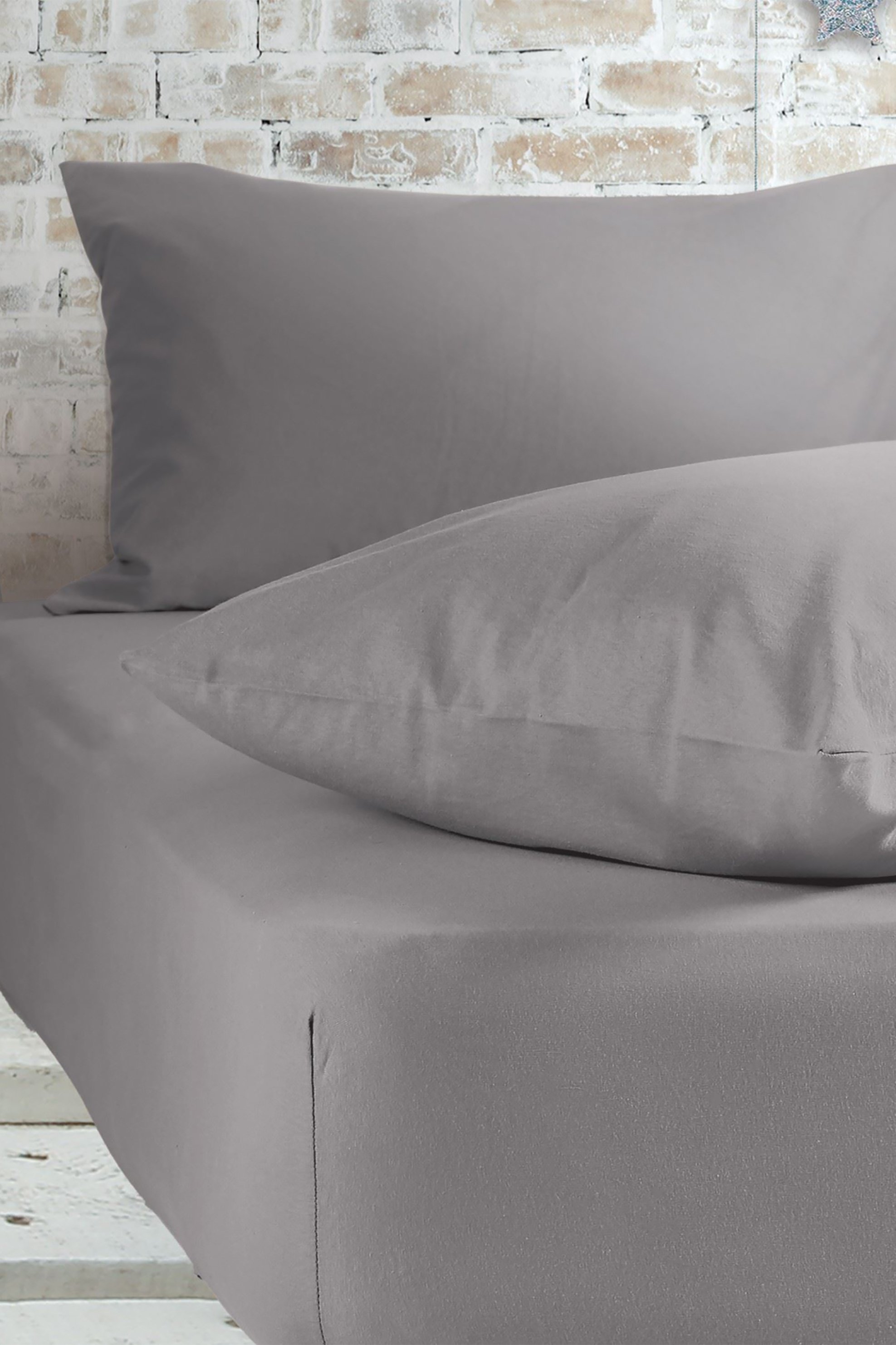 NEF-NEF σεντόνι king size με λάστιχο "Jersey" 180 x 200 + 35 cm - 029421 Γκρι